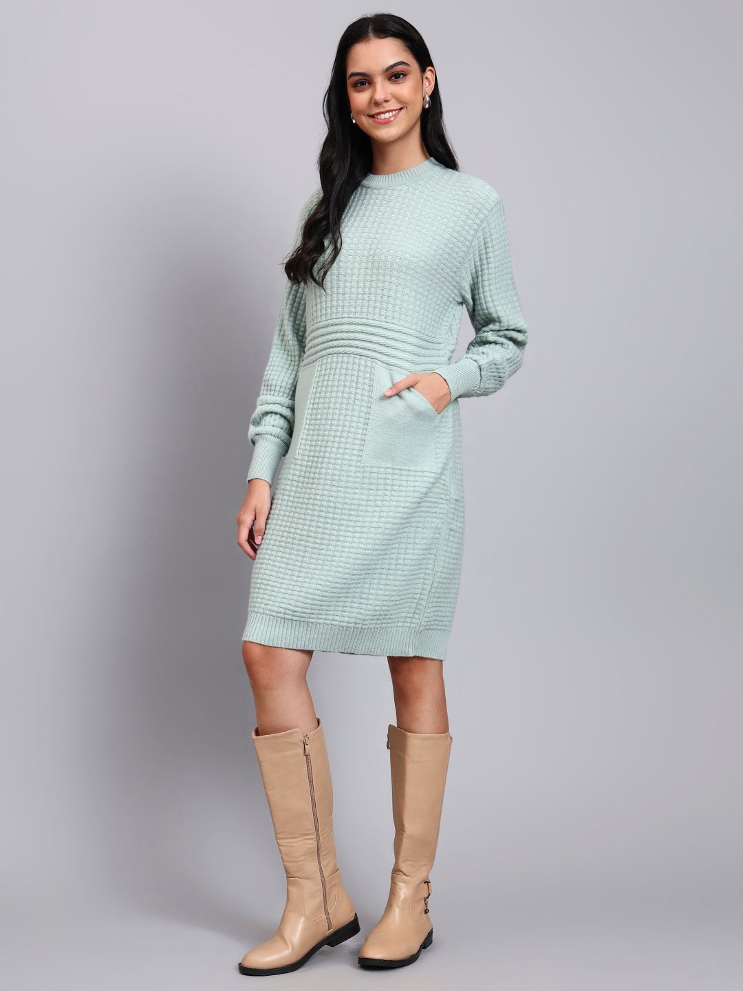 Buy MODKLINE WITH MK Women Round Neck Woollen Jumper Dress - Dresses for  Women 36964104 | Myntra