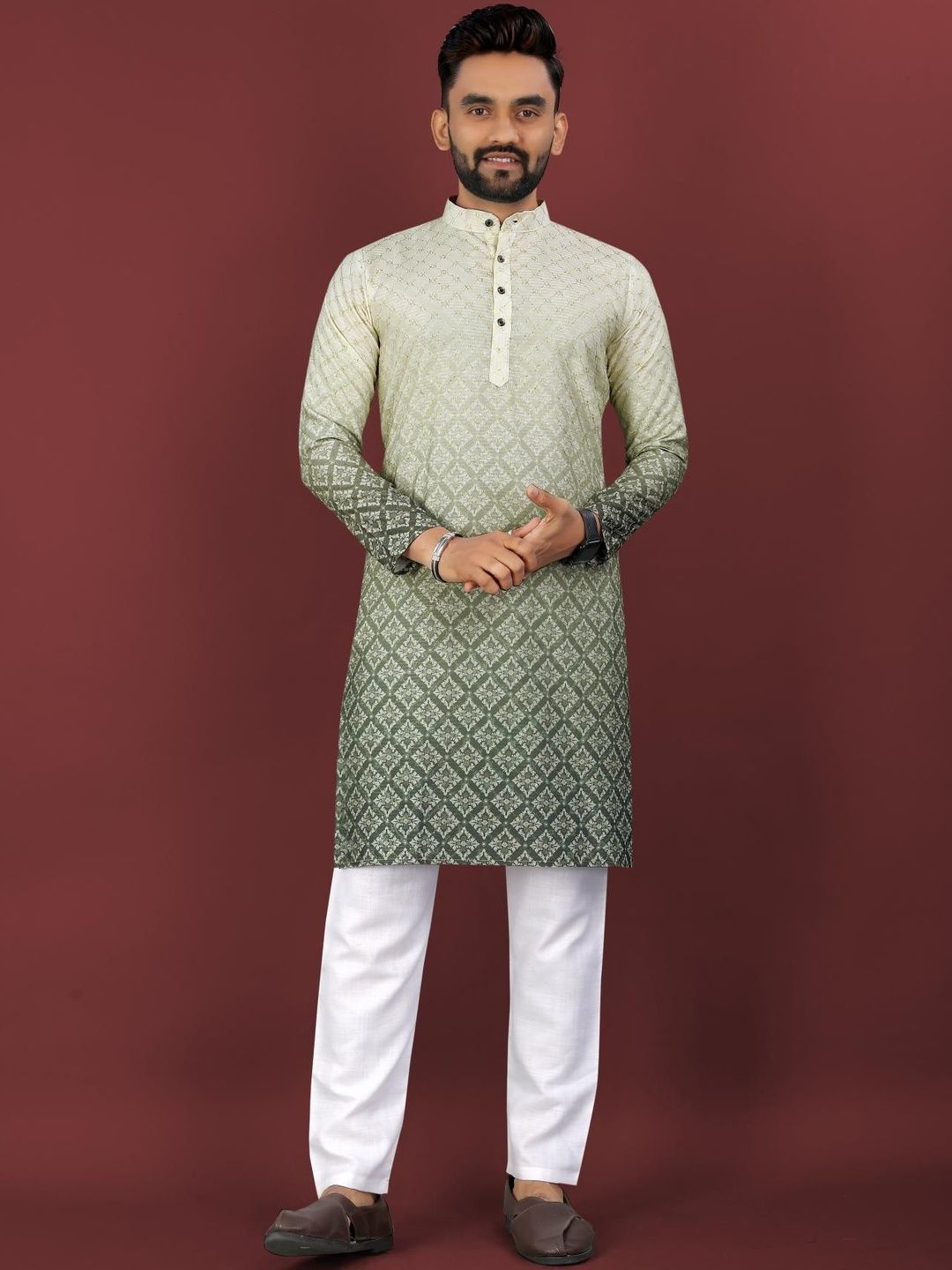 Moda Rapido Men Viscose Rayon Straight Kurtas