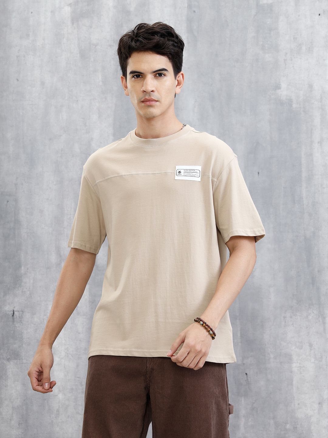 WROGN Men Solid Round Neck Short Sleeves T-shirt