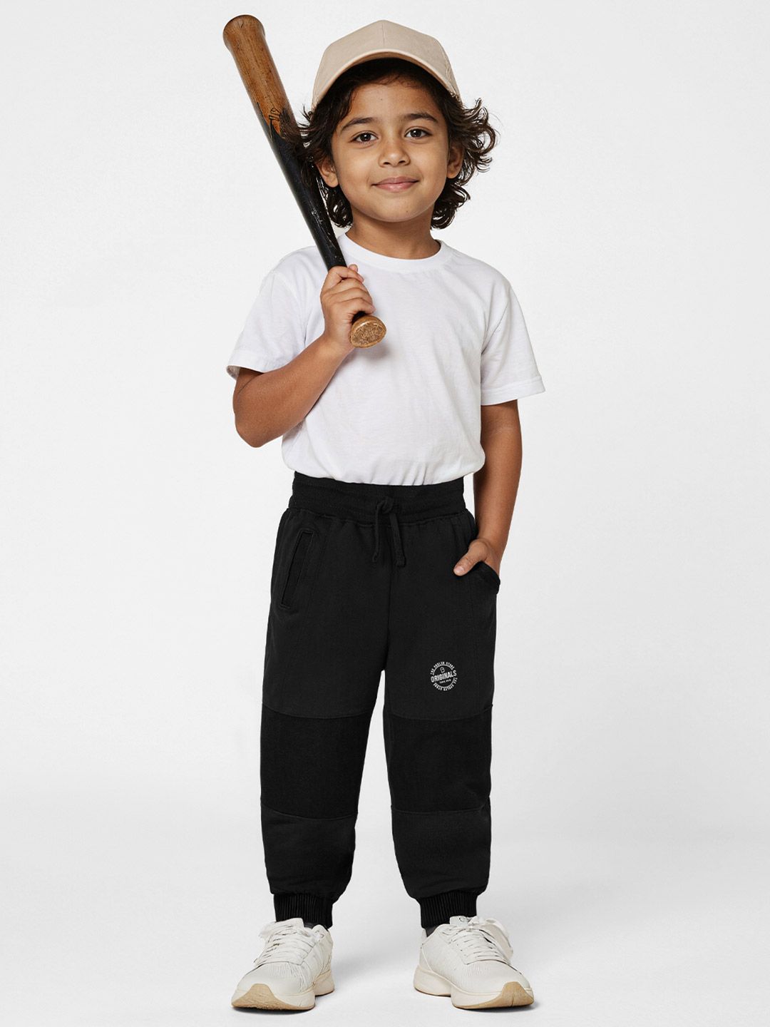 The Souled Store Boys Regular Fit Solid Black Joggers