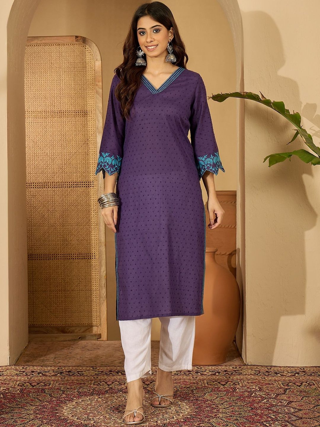 Sangria Sangria Women Cotton A-Line Kurtas