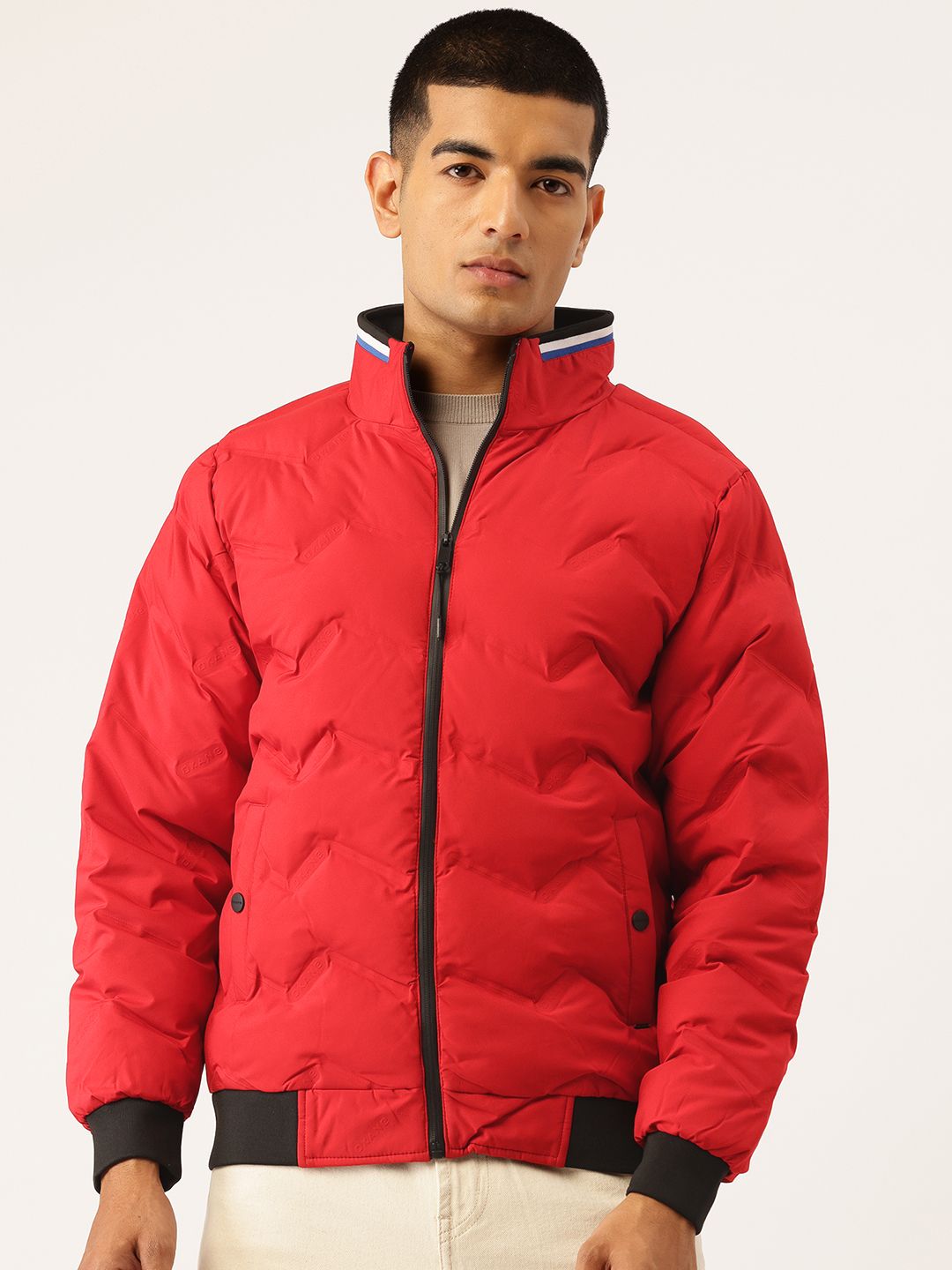 Okane Men Mock Collar Padded Jacket