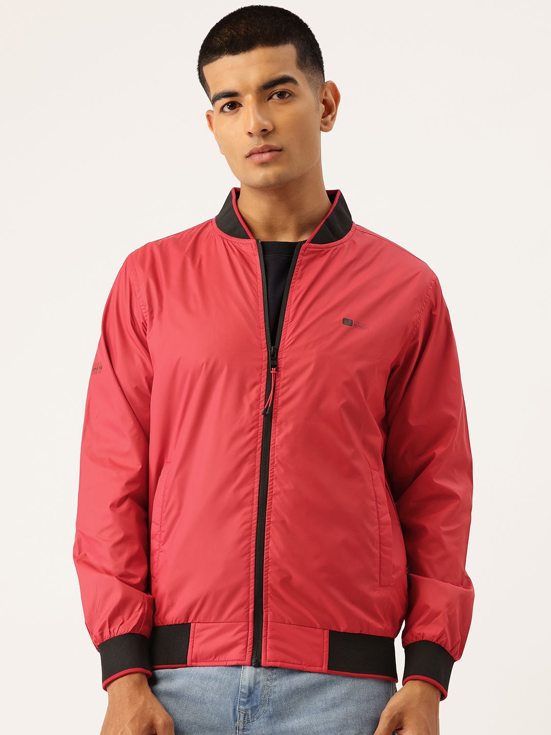 Okane Stand Collar Bomber Jacket
