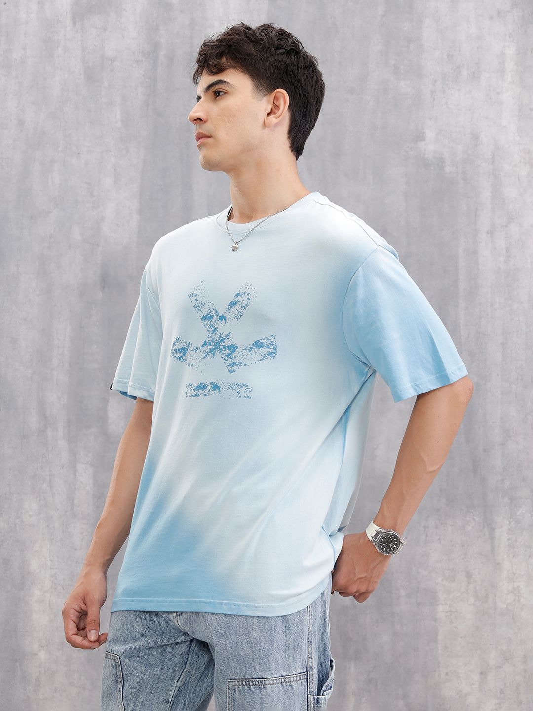 WROGN Men Printed Round Neck Short Sleeves T-shirt