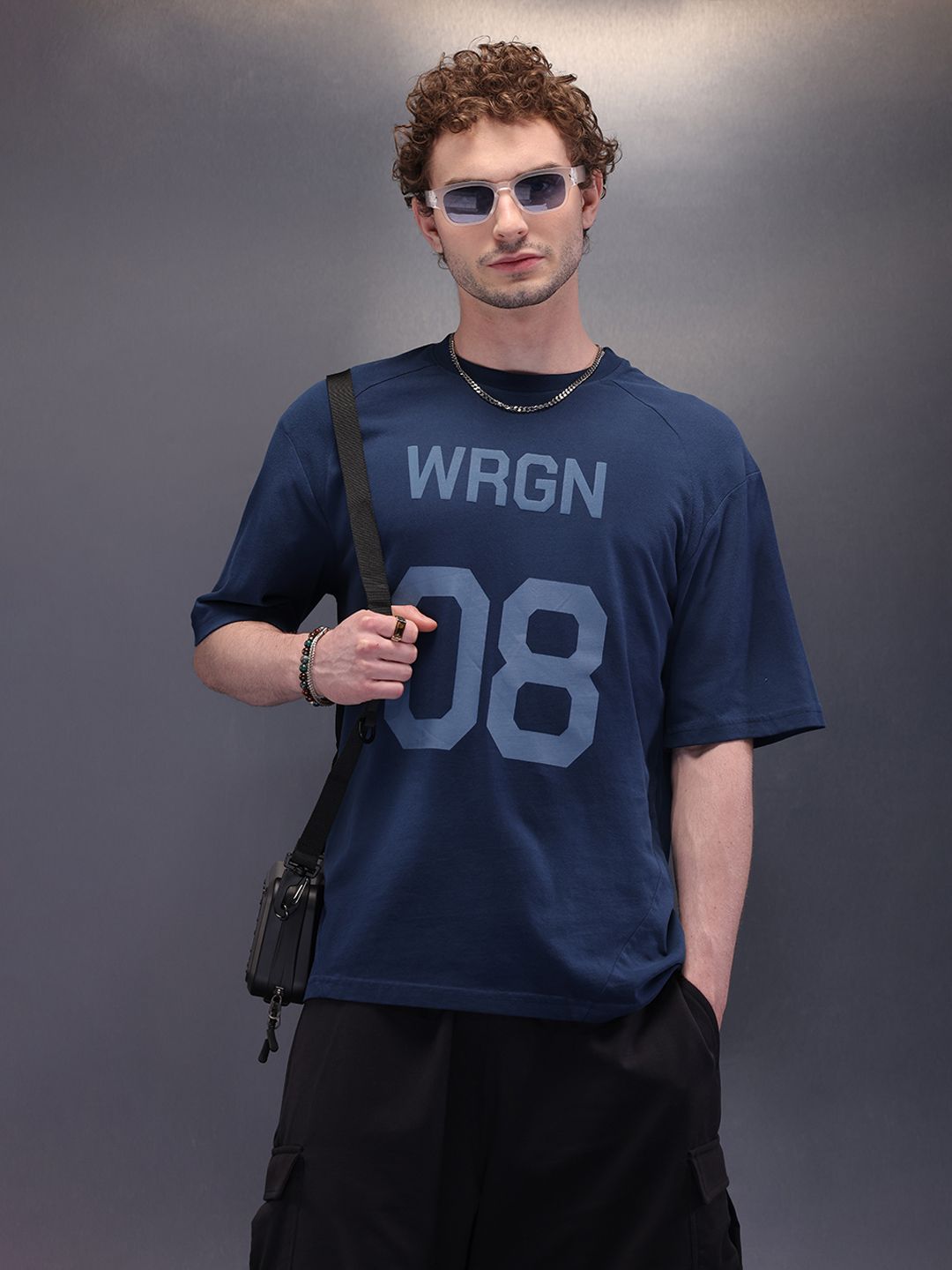 WROGN Men Printed Relaxed Fit T-shirt