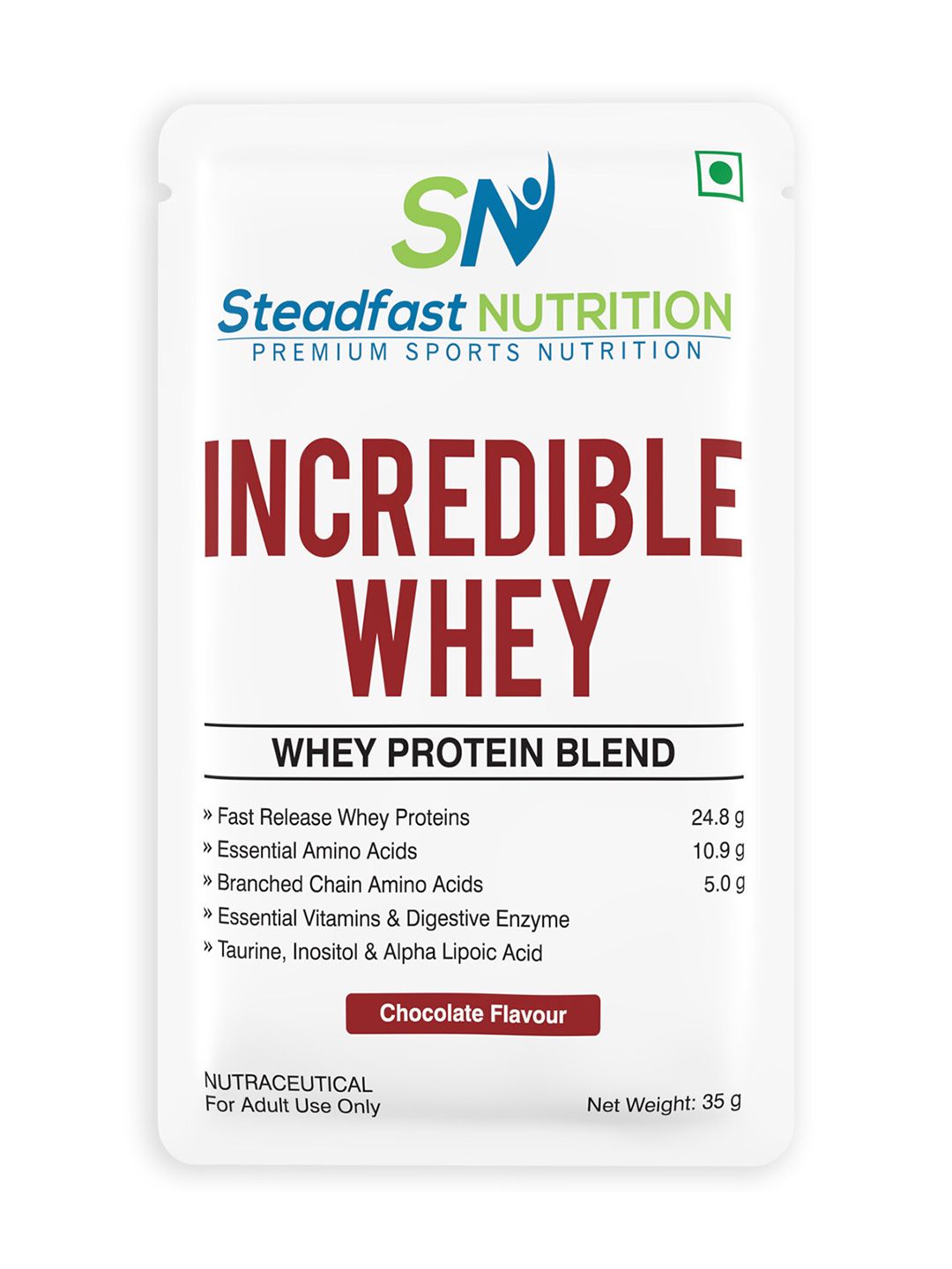 Steadfast Nutrition Incredible Whey Protein Blend For An Incredible You Chocolate 30 Sachets 1050g