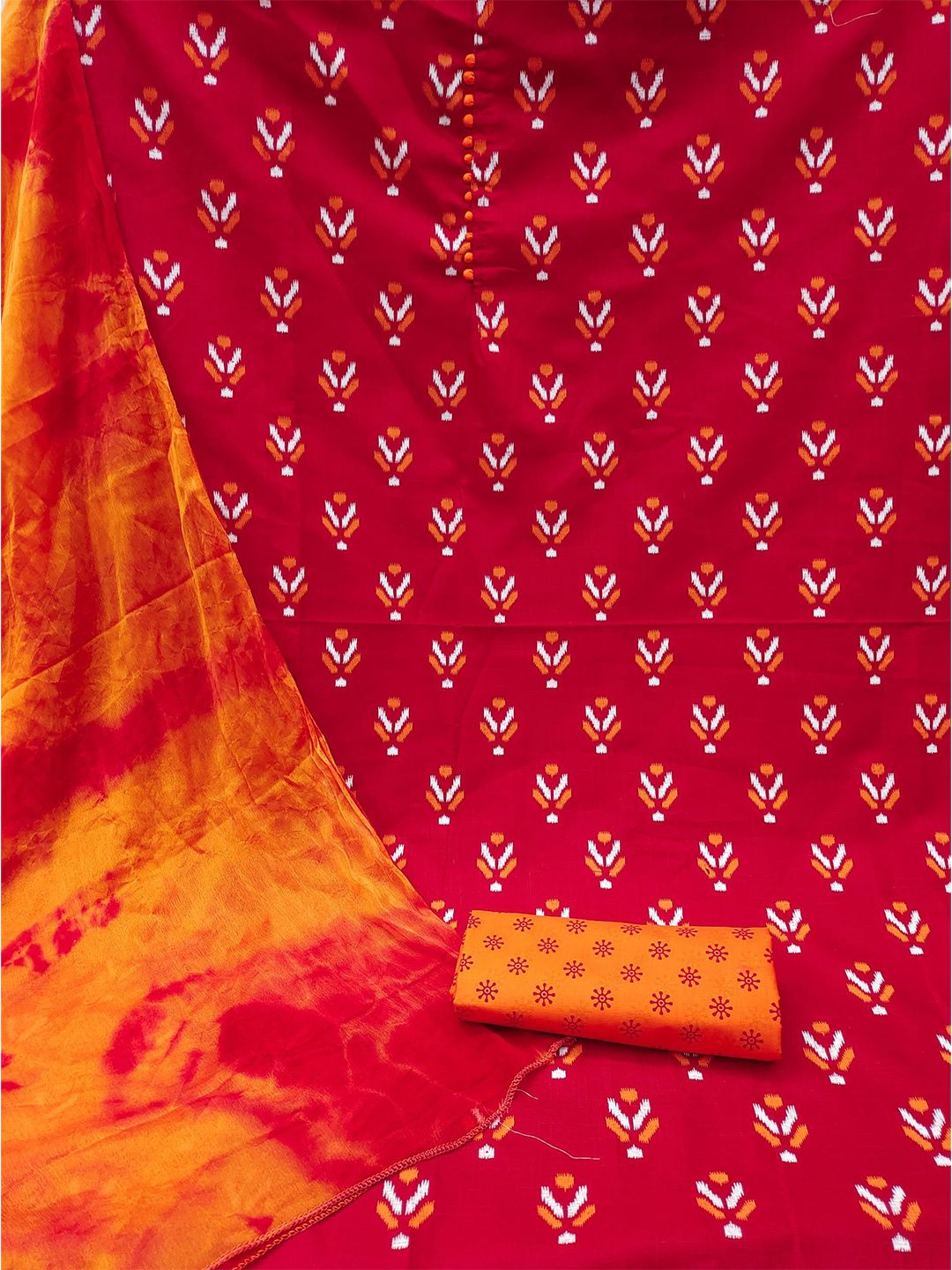Rangtulika Ethnics Floral Embroidered Unstitched Dress Material