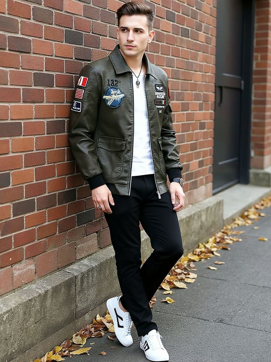 HERE&NOW Solid Leather Jacket