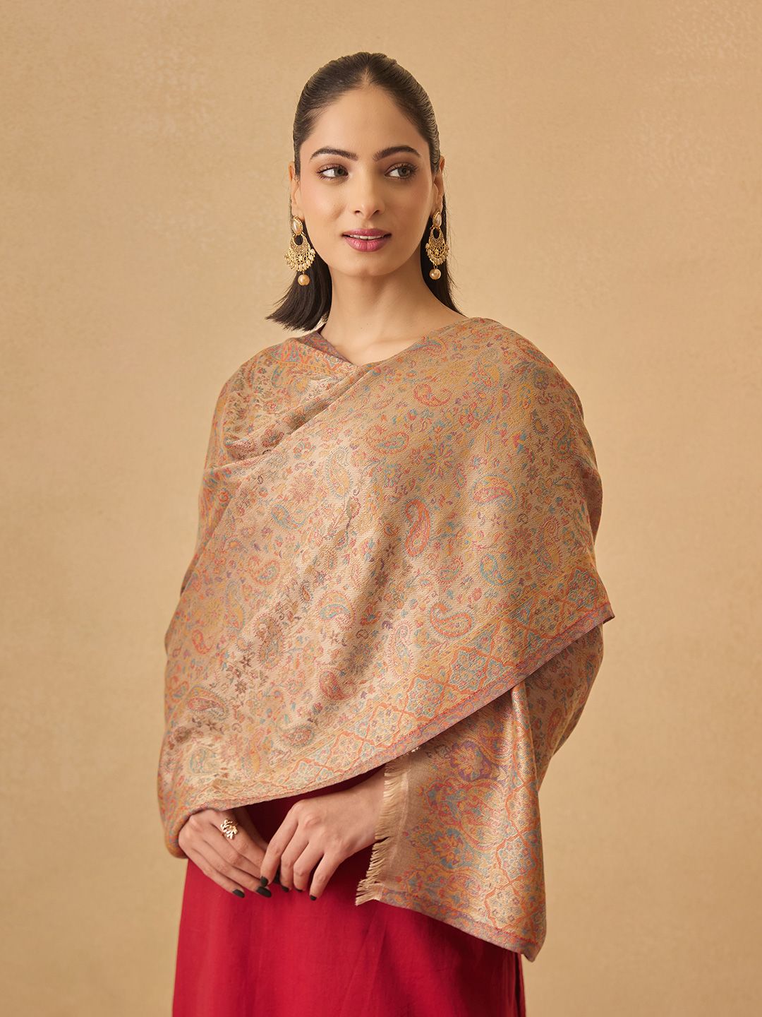 Pashmoda Floral Woven Design Shawl