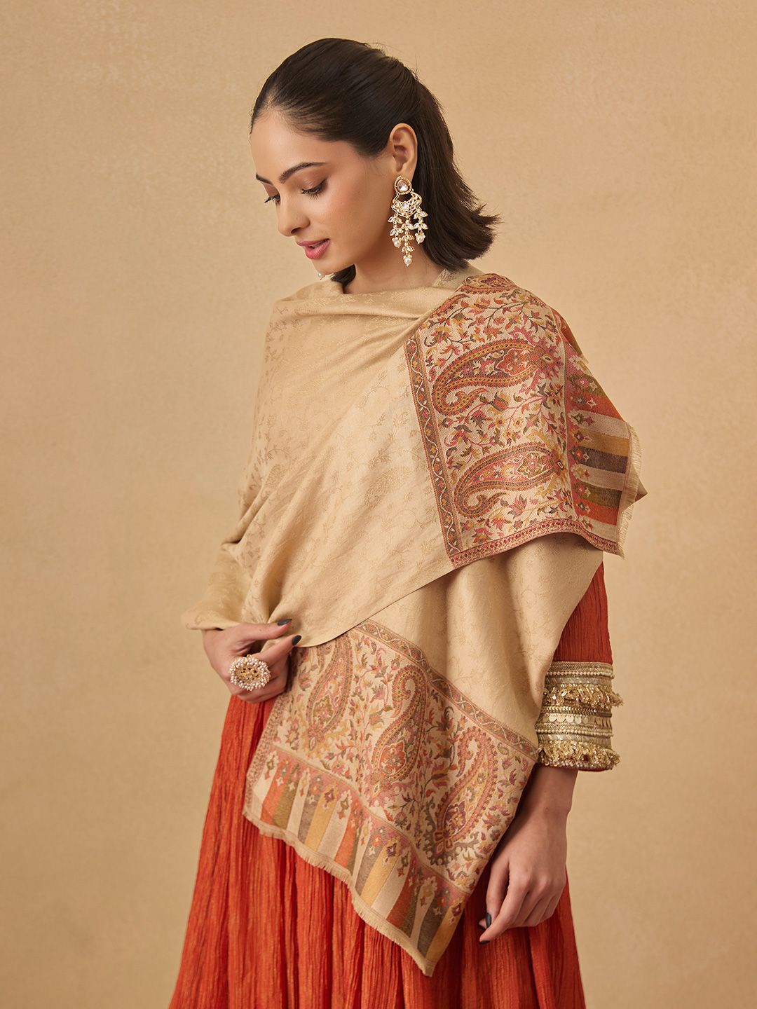 Pashmoda Paisley Woven Design Shawl