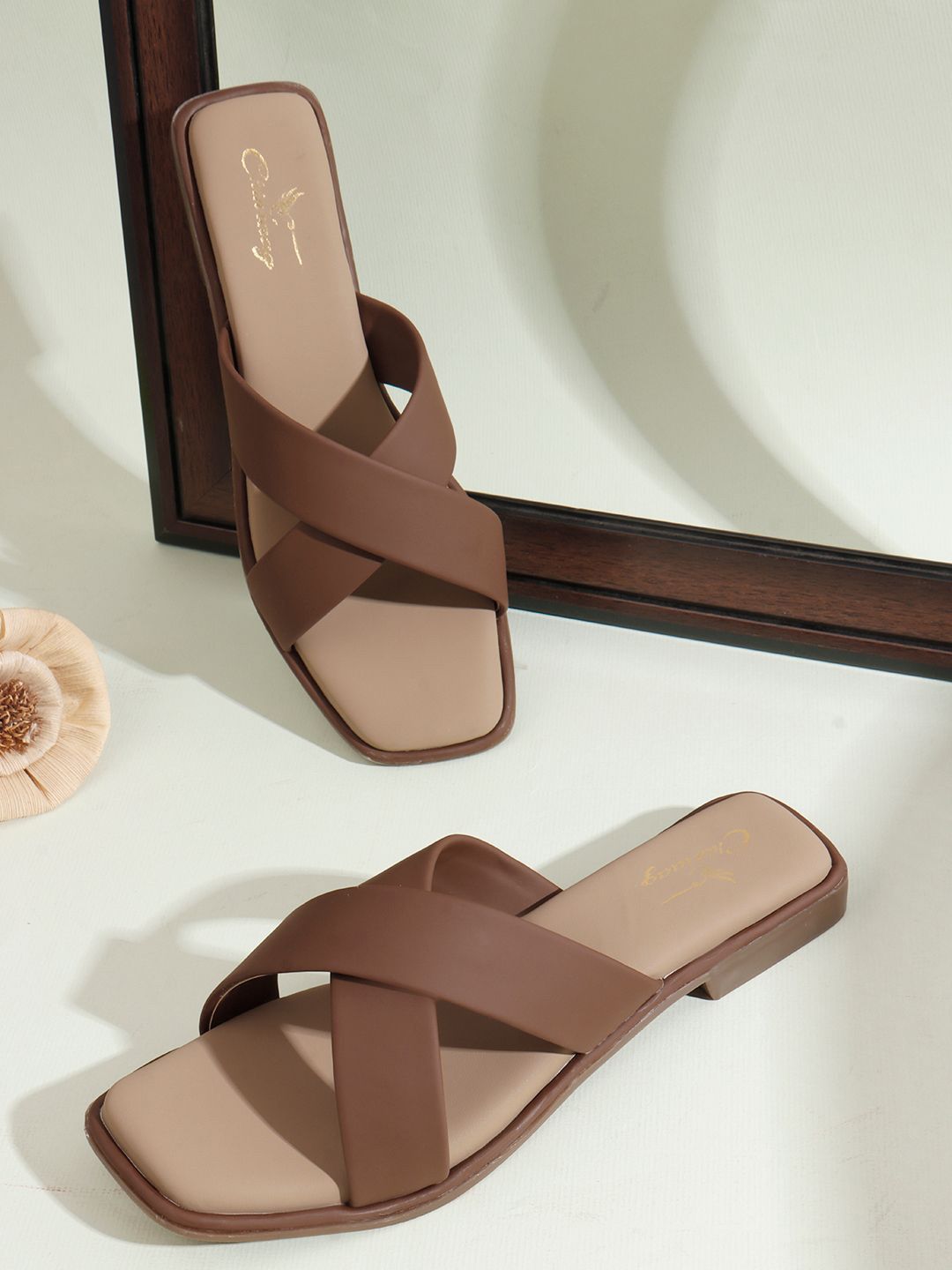 CHINRAAG Women Open Toe Flats