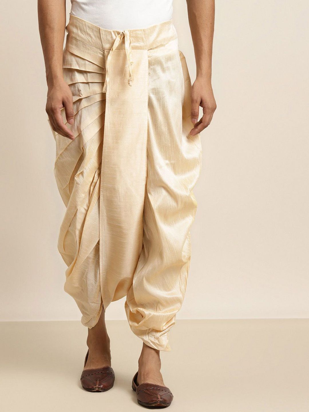 FANZI Men Silk Dhoti Pants