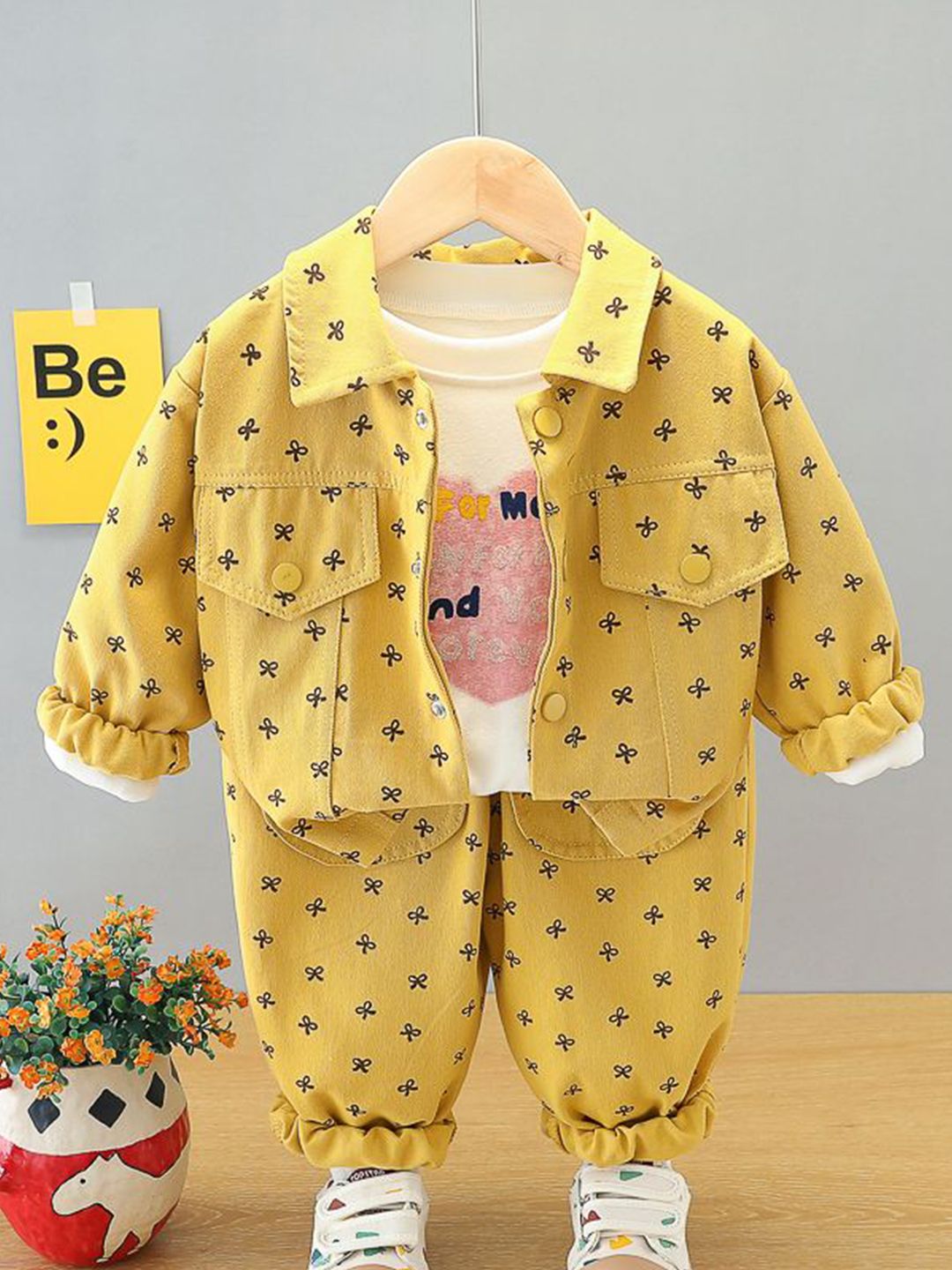 StyleCast x Revolte Girls Printed T-shirt and Shirt with Trousers