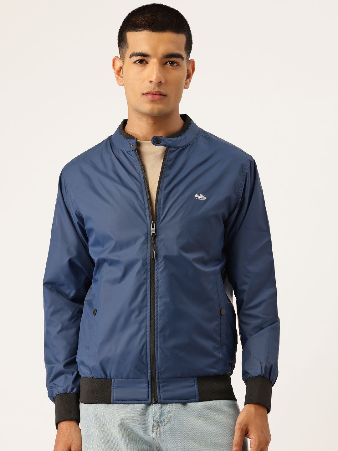 Okane Stand Collar Bomber Jacket