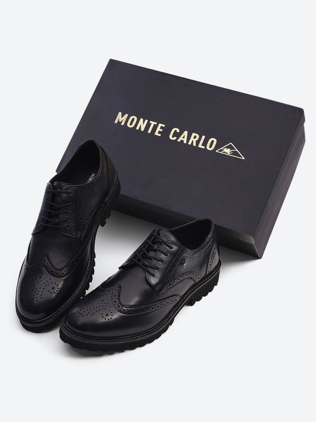 Monte Carlo Monte Carlo Men Round Toe Lace-Ups Formal Brogues
