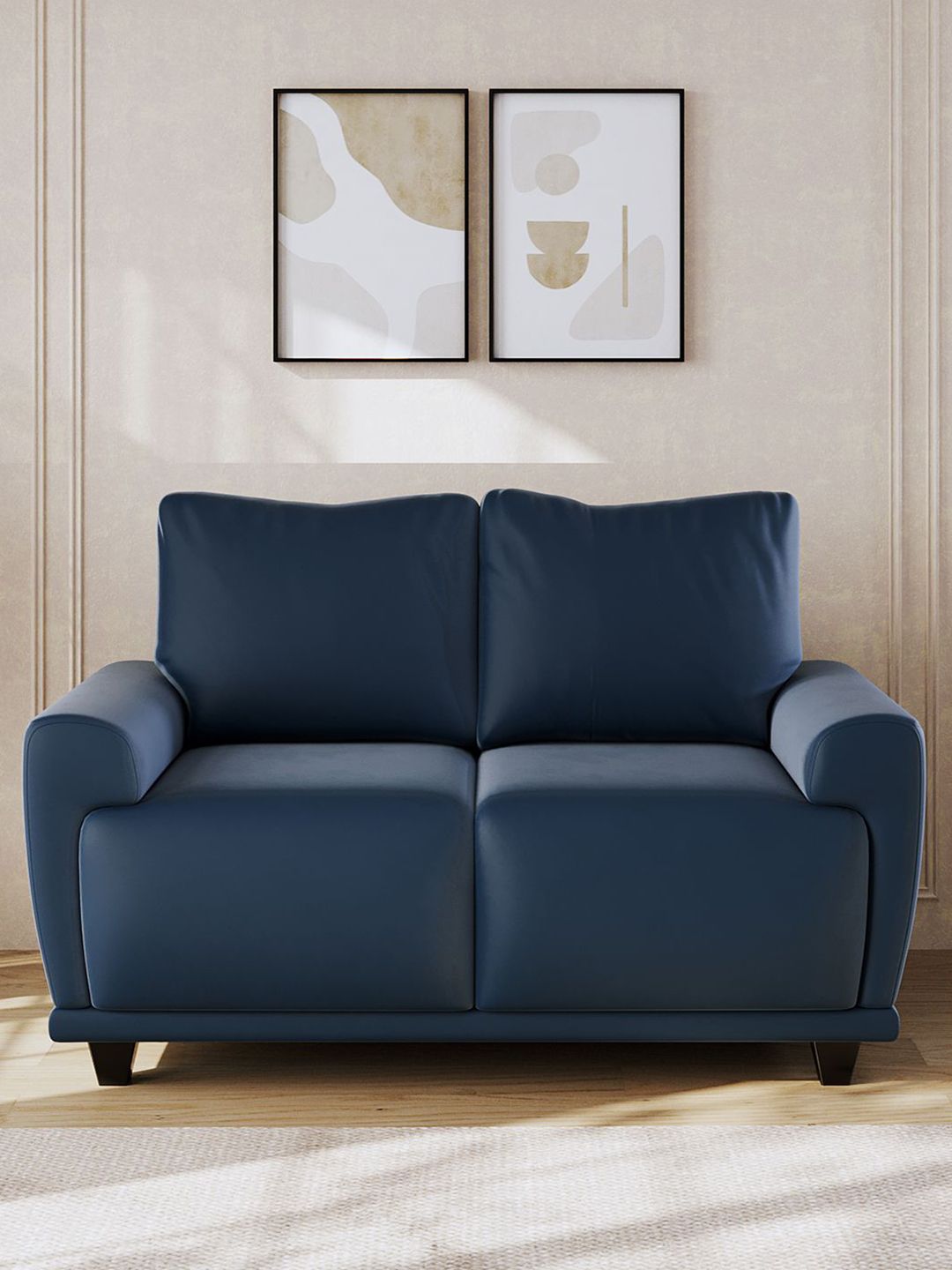 ARRA ARRA Vivaan Navy Blue 2 Seater Velvet Sofa
