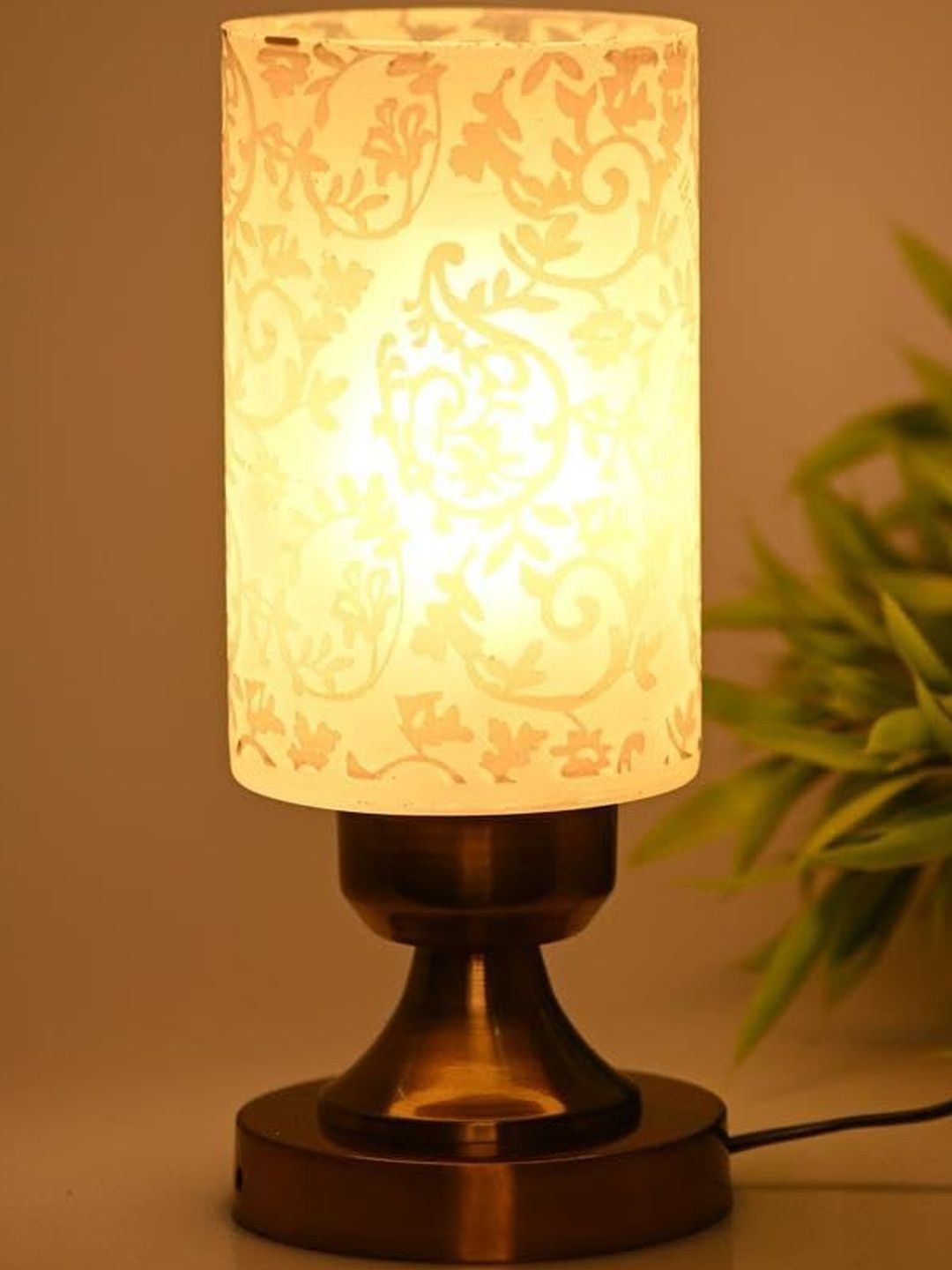 1ST TIME White Glass Cylinder Table Lamps
