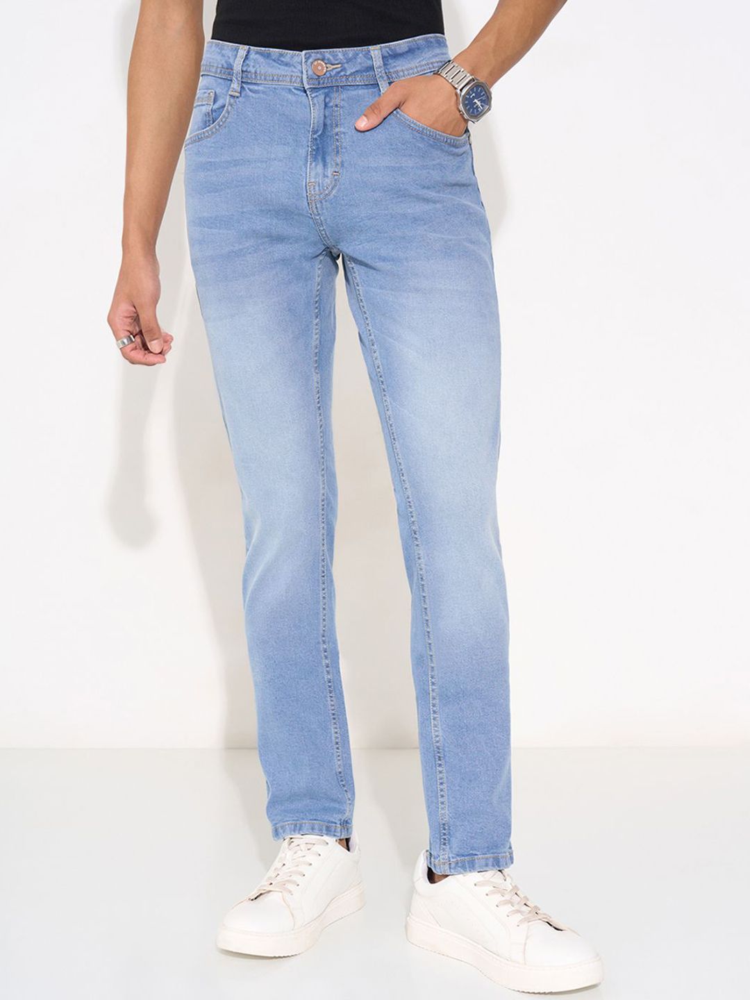 SF JEANS by Pantaloons Men Skinny Fit Mid-Rise Light Fade Jeans