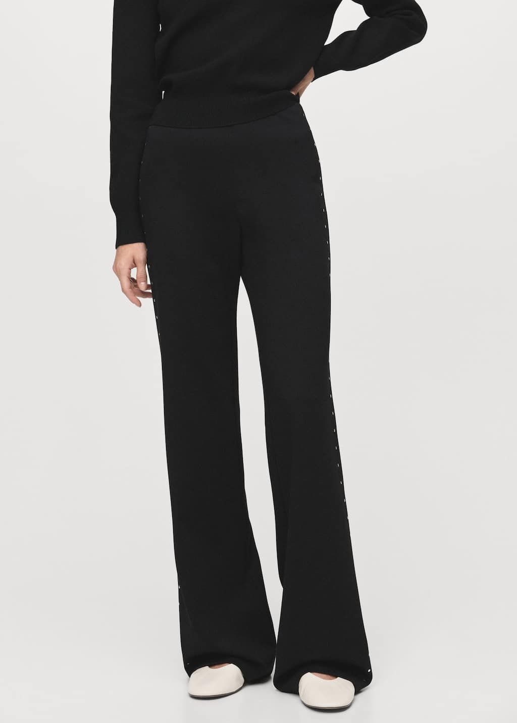 Rhinestones High-Rise Straight Leggings