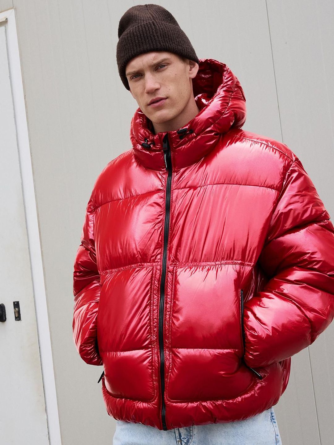 Bershka Hooded puffer jacket