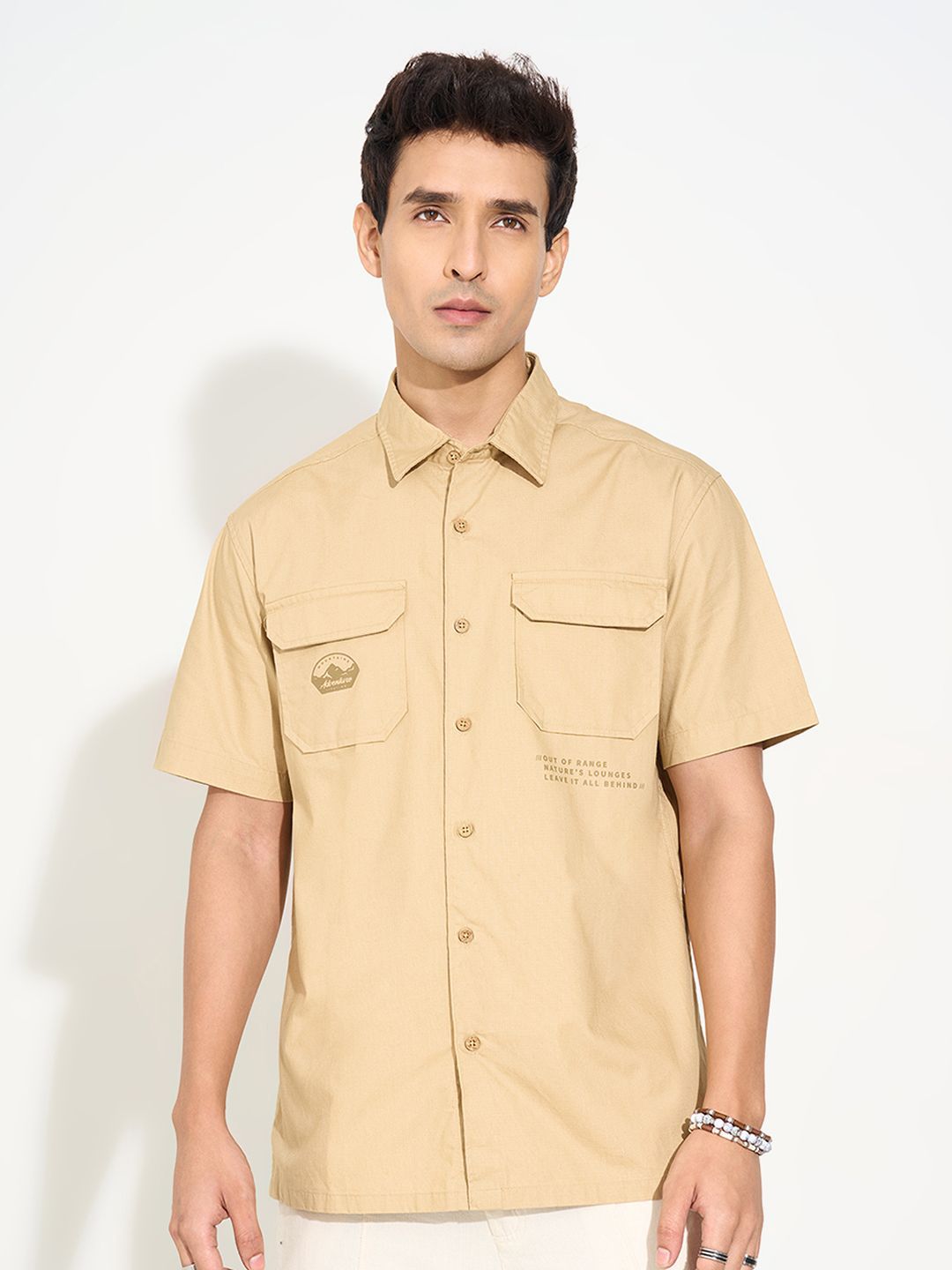 7 Alt by Pantaloons Graphic Printed Short Sleeves Pure Cotton Shirt