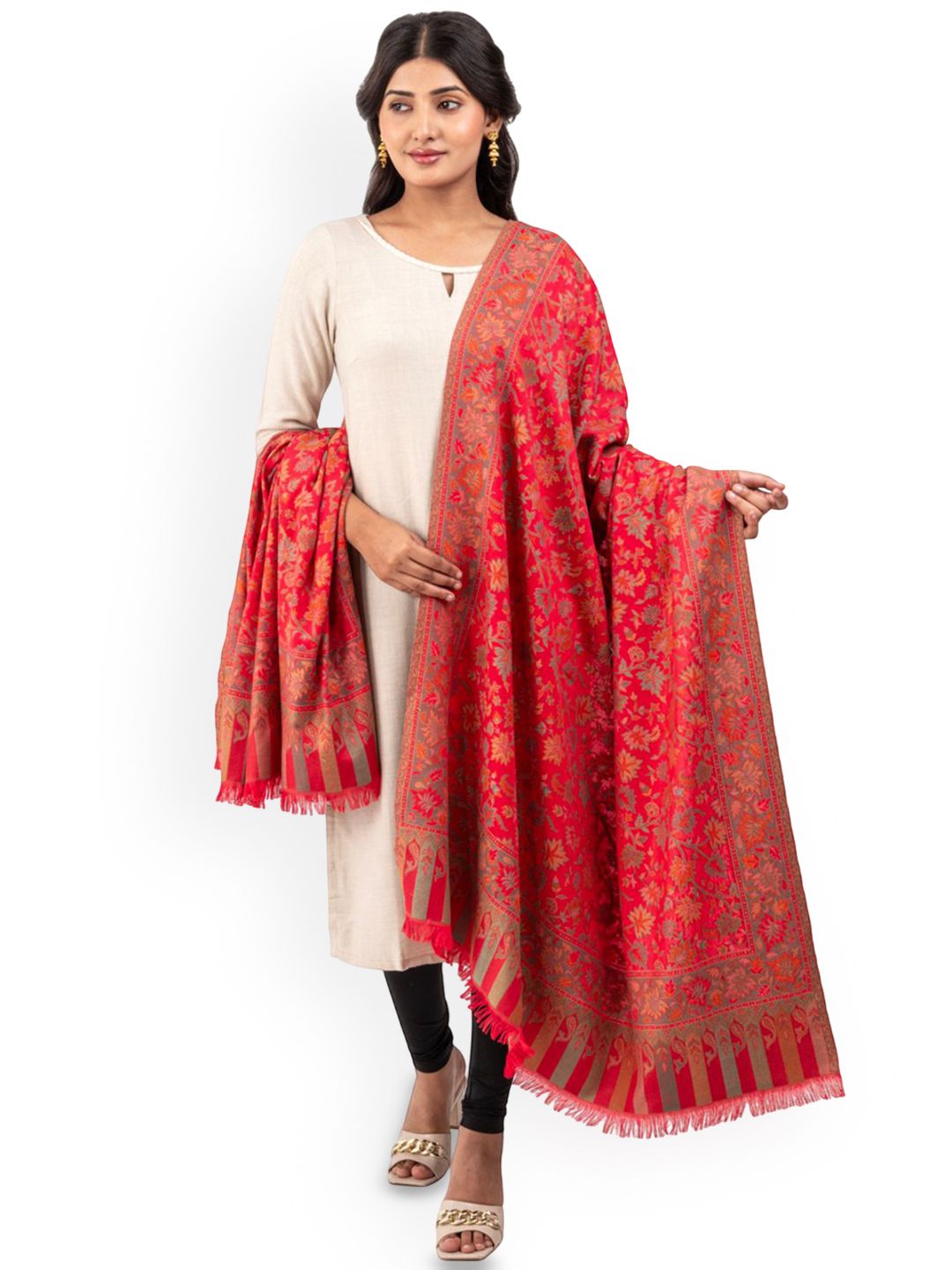 Naureen Floral Woven Design Shawl