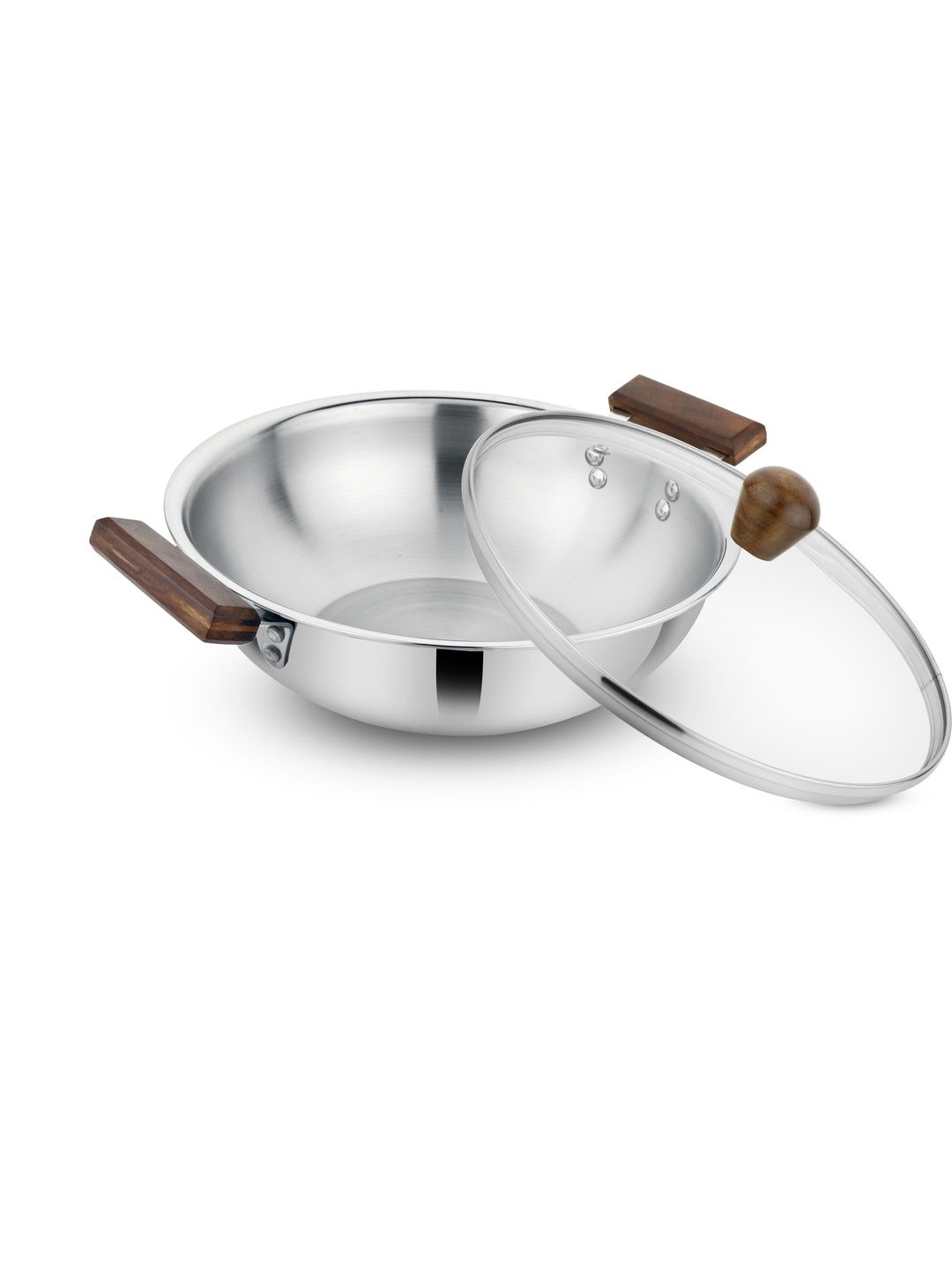 Buy Prabha Silver-Toned Stainless Steel Induction Base Khadai With