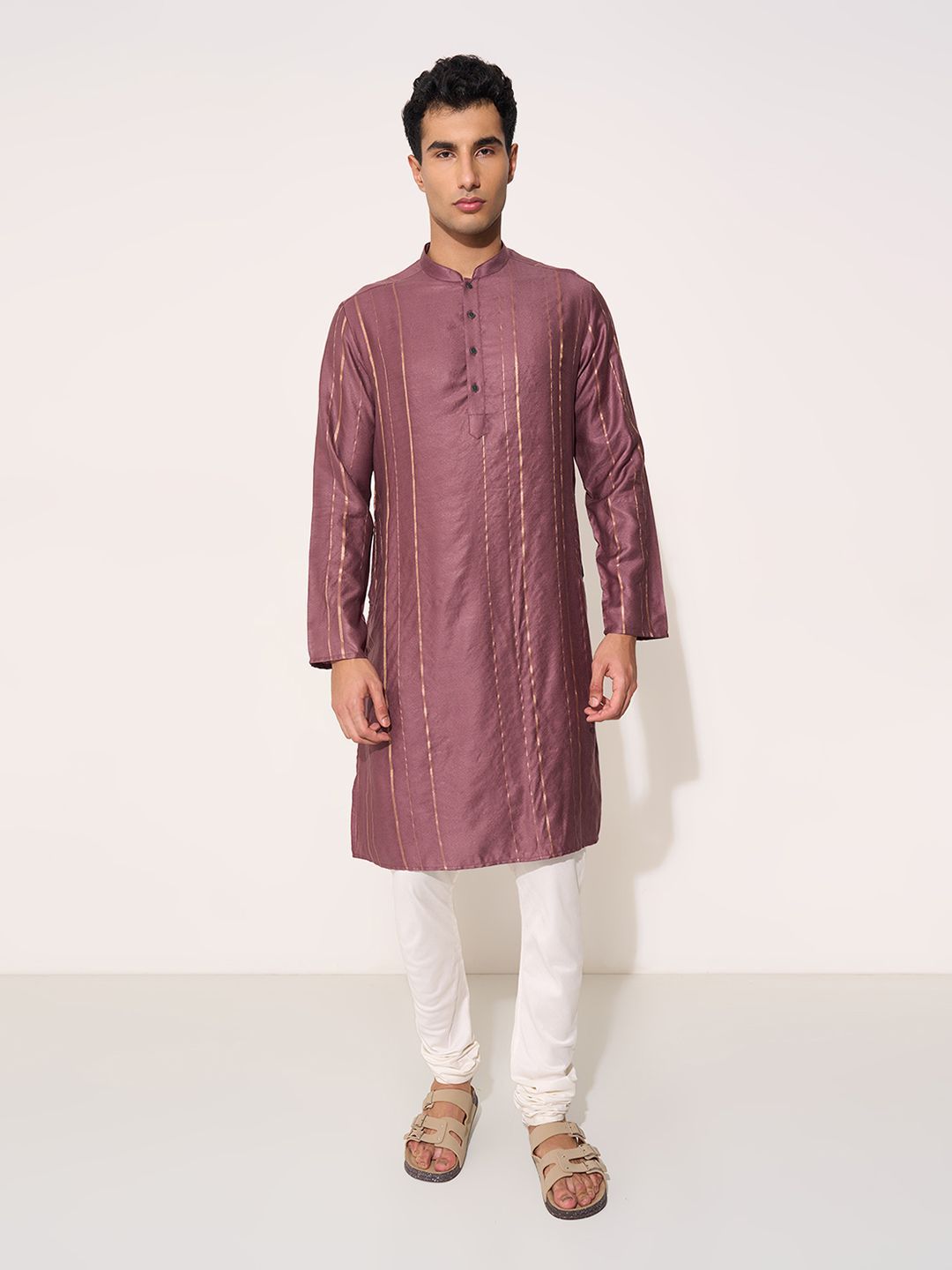 indus route by Pantaloons Men Striped Straight Kurta
