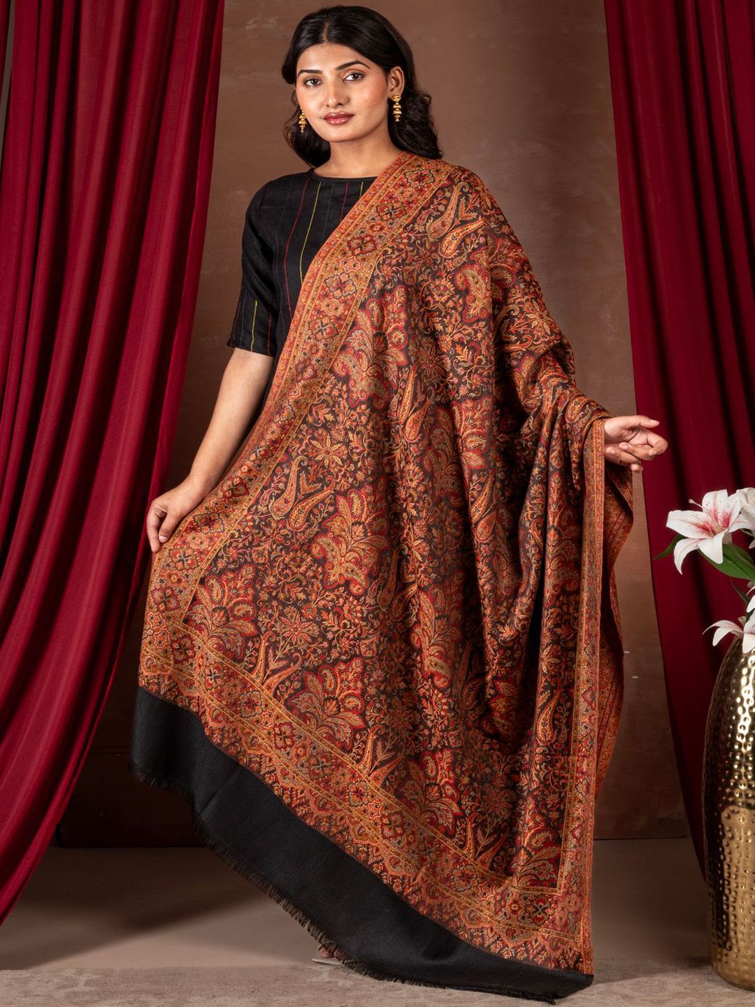 Naureen Paisley Woven Design Shawl