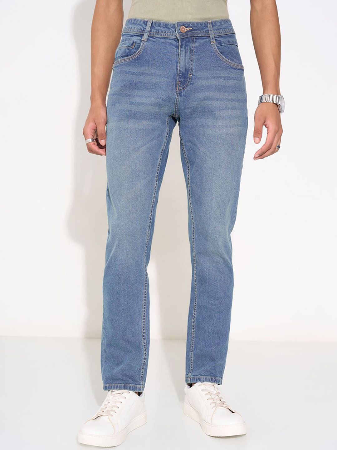 SF JEANS by Pantaloons Men Skinny Fit Mid-Rise Light Fade Jeans