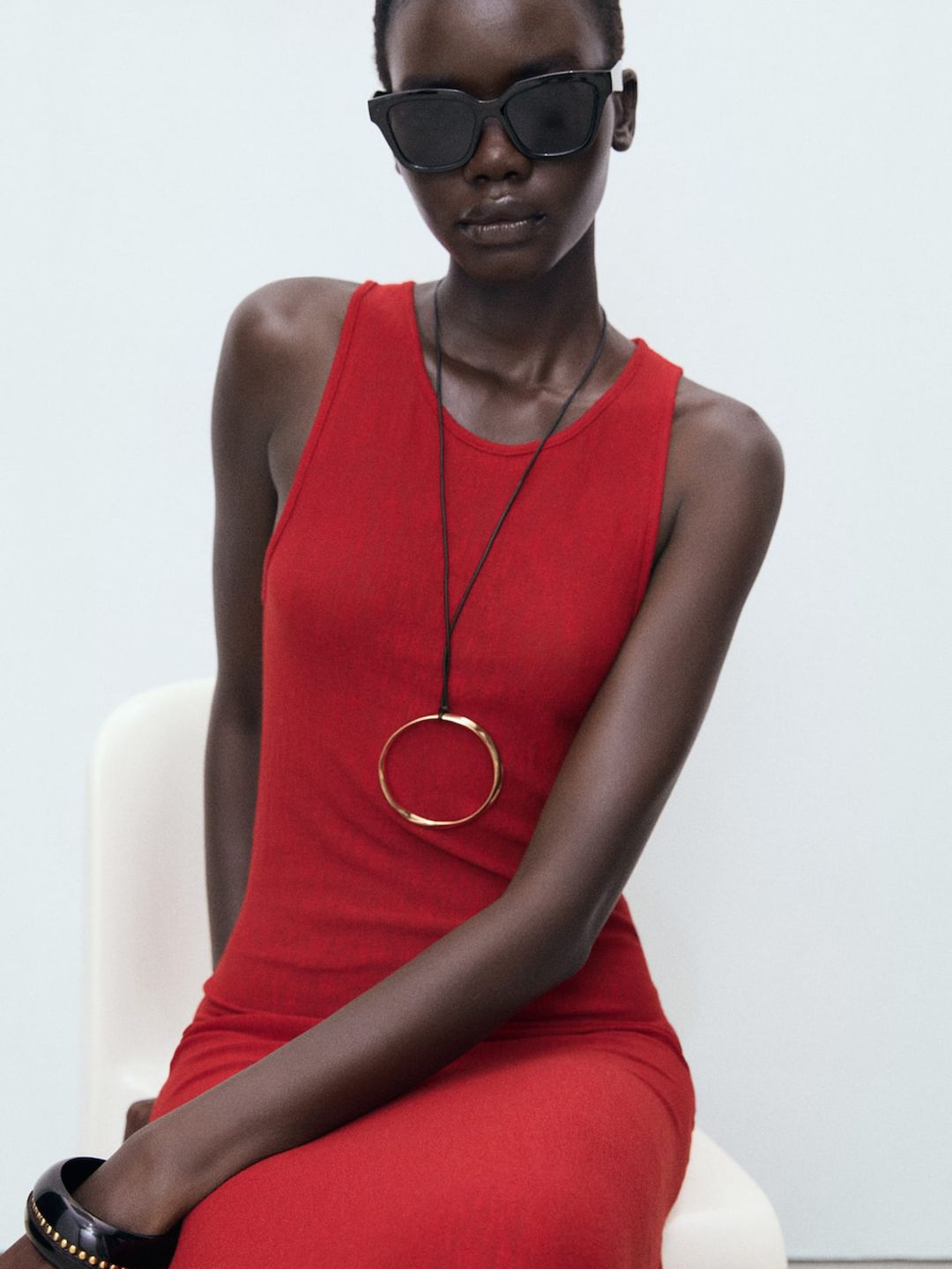 Sleeveless Knitted Asymmetric Hem Maxi Dress
