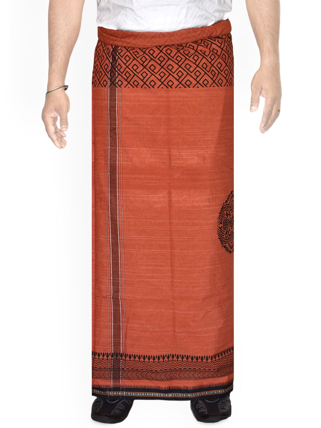 TUNI MANI Men Ethnic Motifs Printed Cotton Dhoti