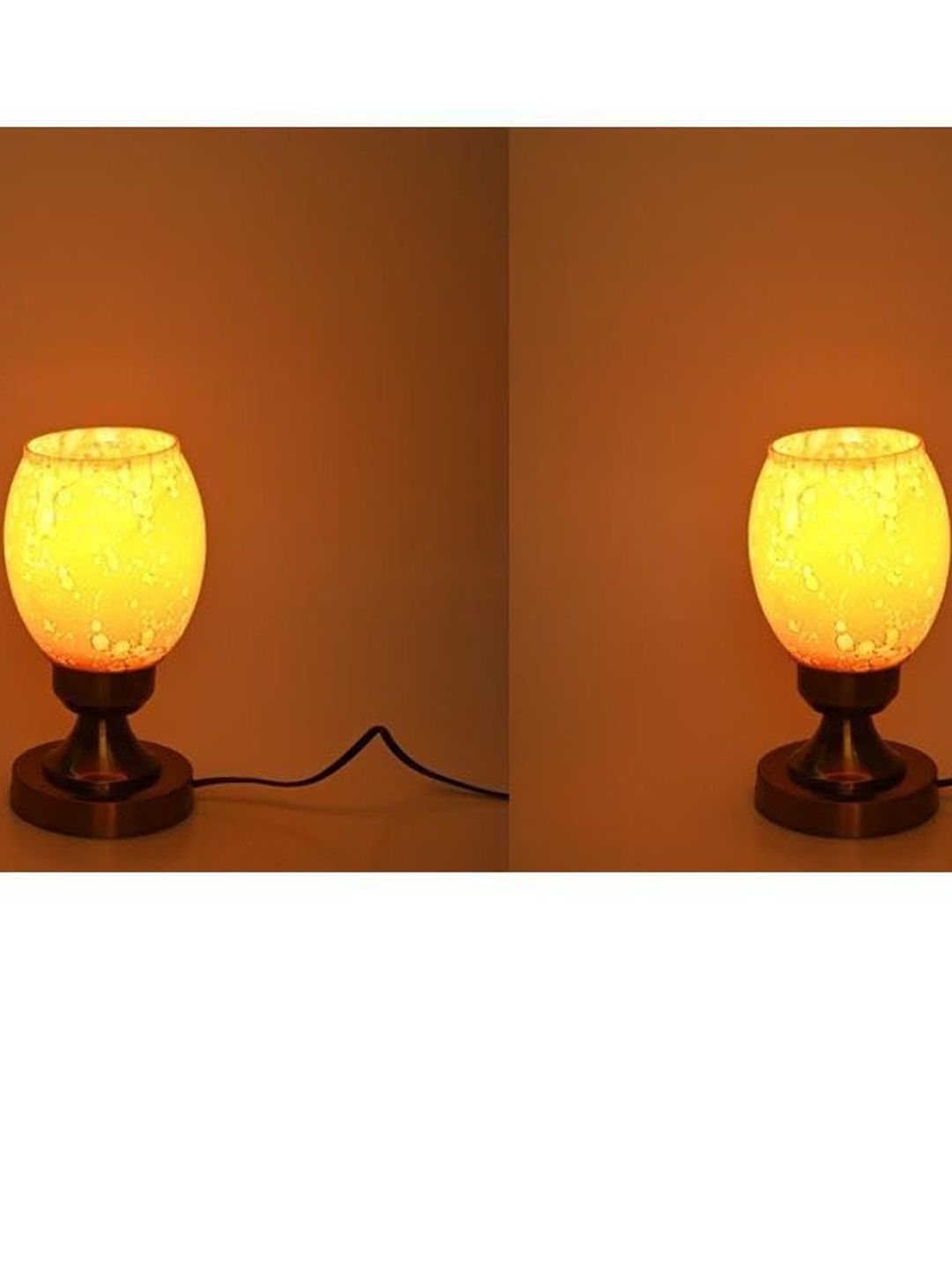 1ST TIME Brown Glass Cylinder Table Lamps