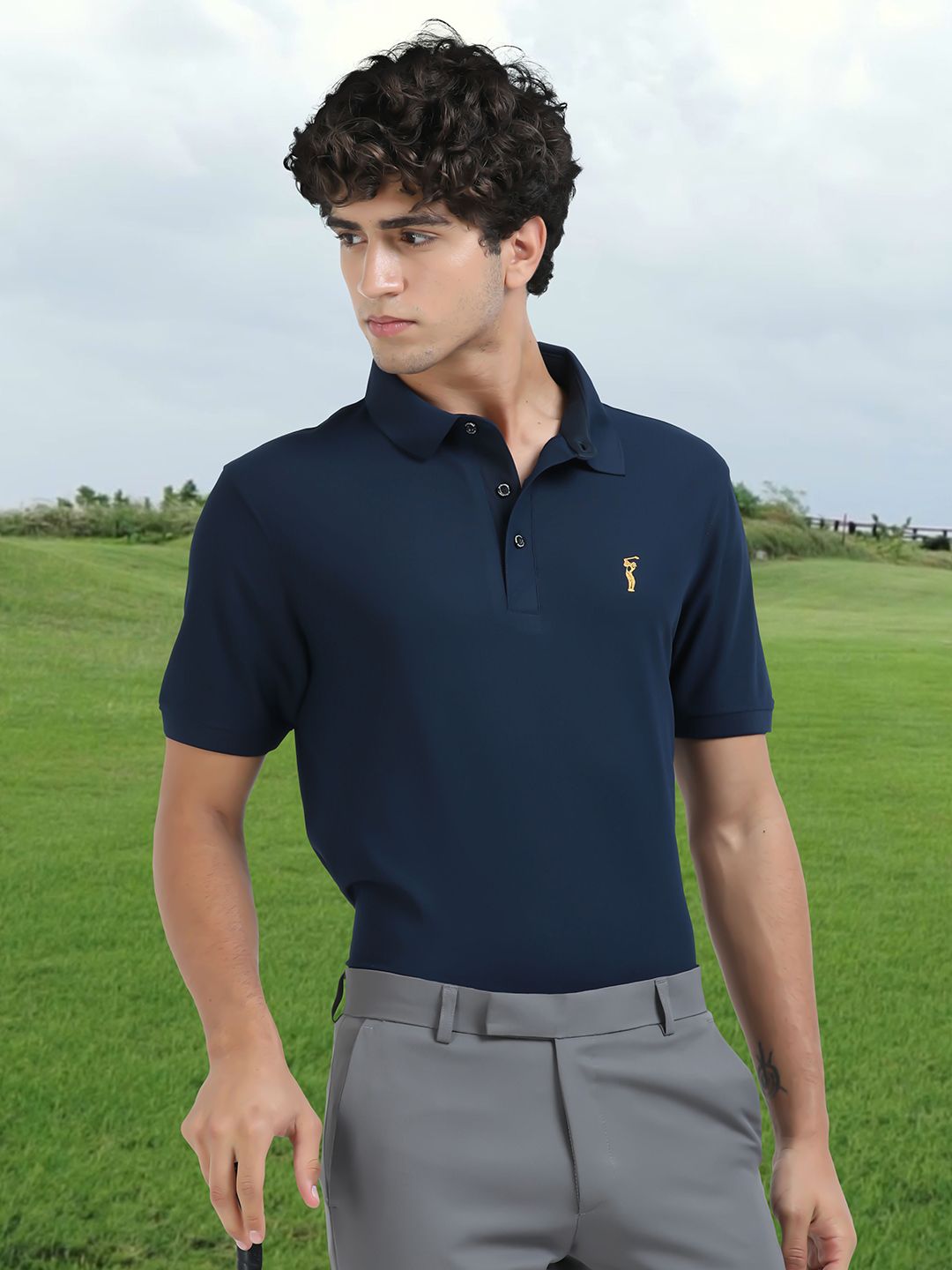 STELLERS Men Regular Fit Polo Collar T-shirt