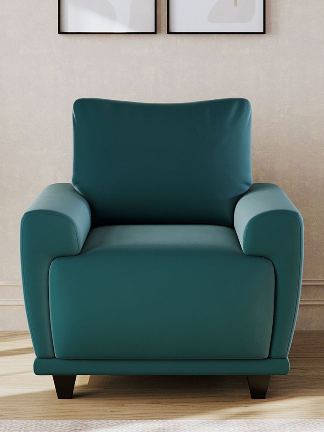 ARRA ARRA Vivaan Teal Green 1 Seater Velvet Sofa