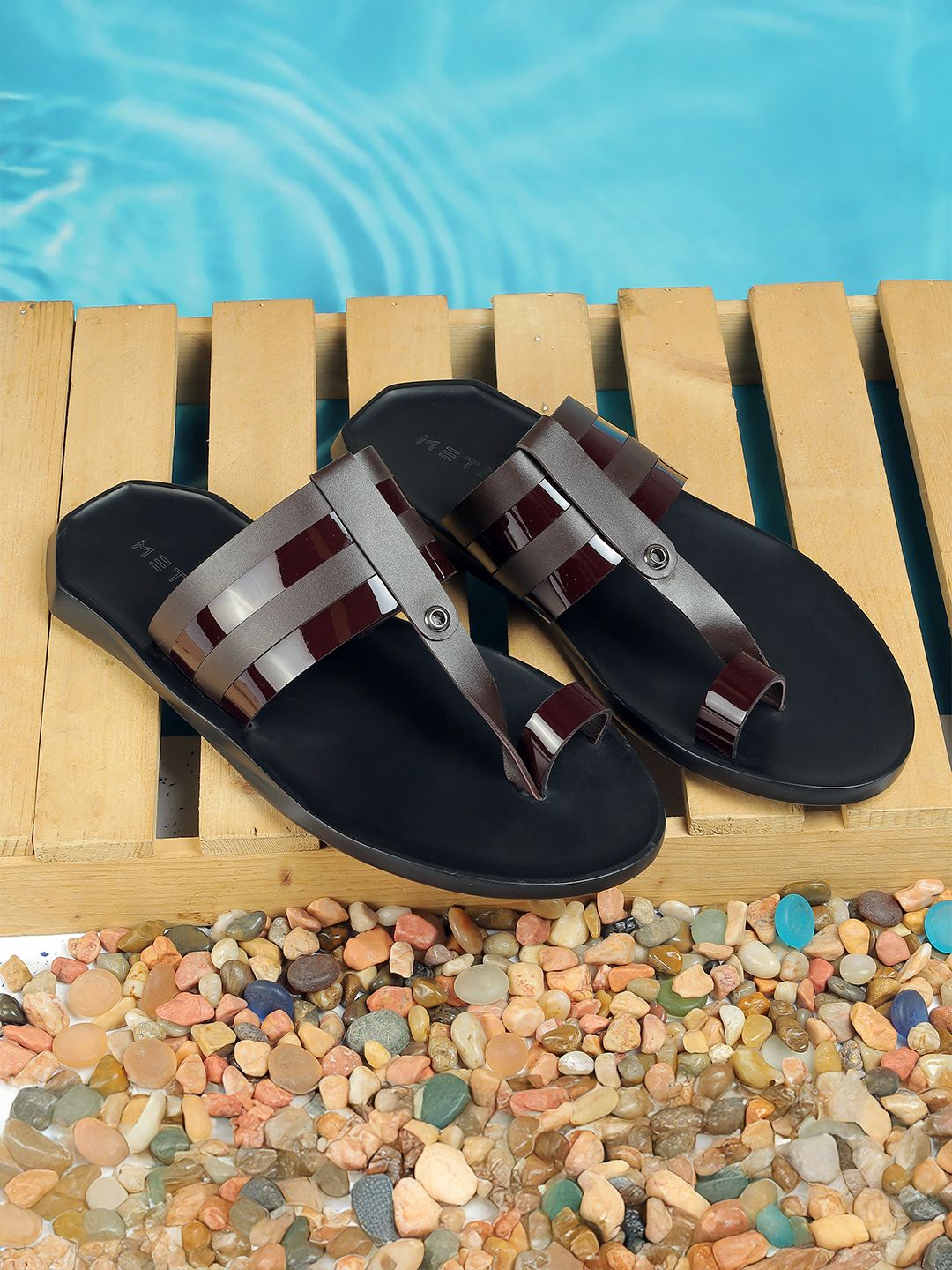 Metro Men Leather Comfort Sandals