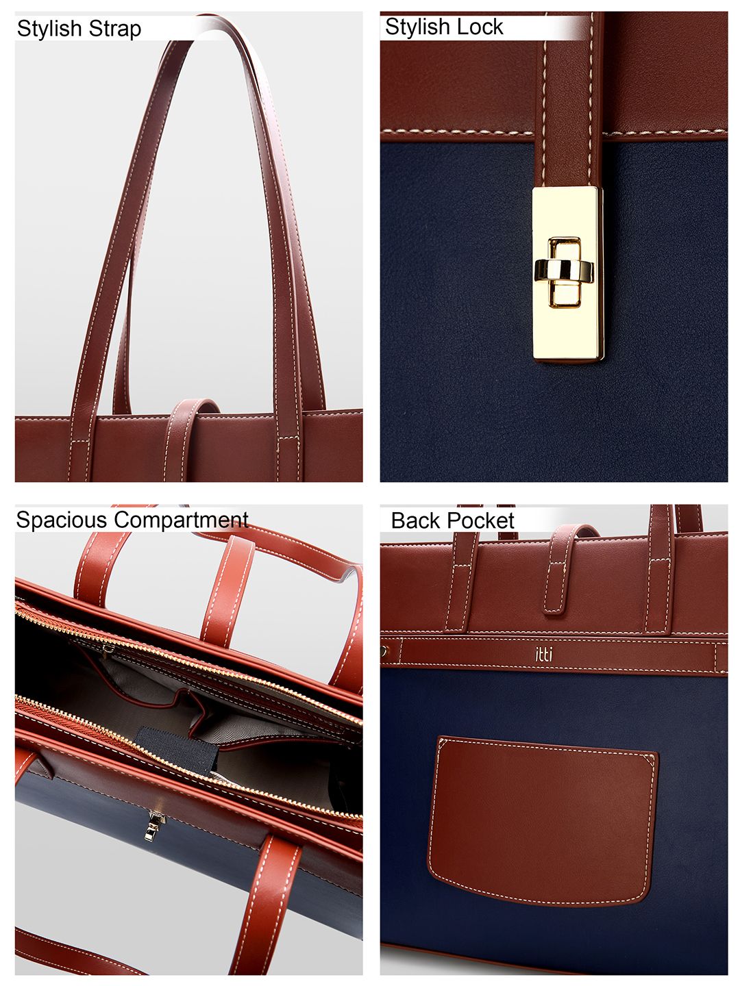 Buy itti Colourblocked PU Structured Tote Bag - Handbags for Women