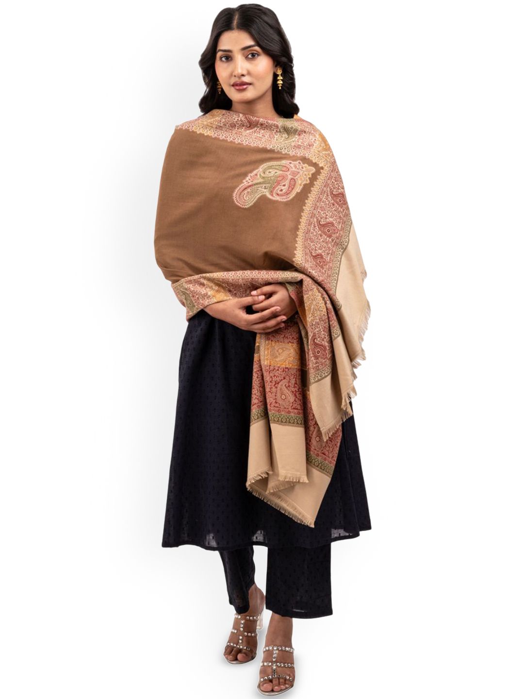 Naureen Paisley Woven Design Shawl