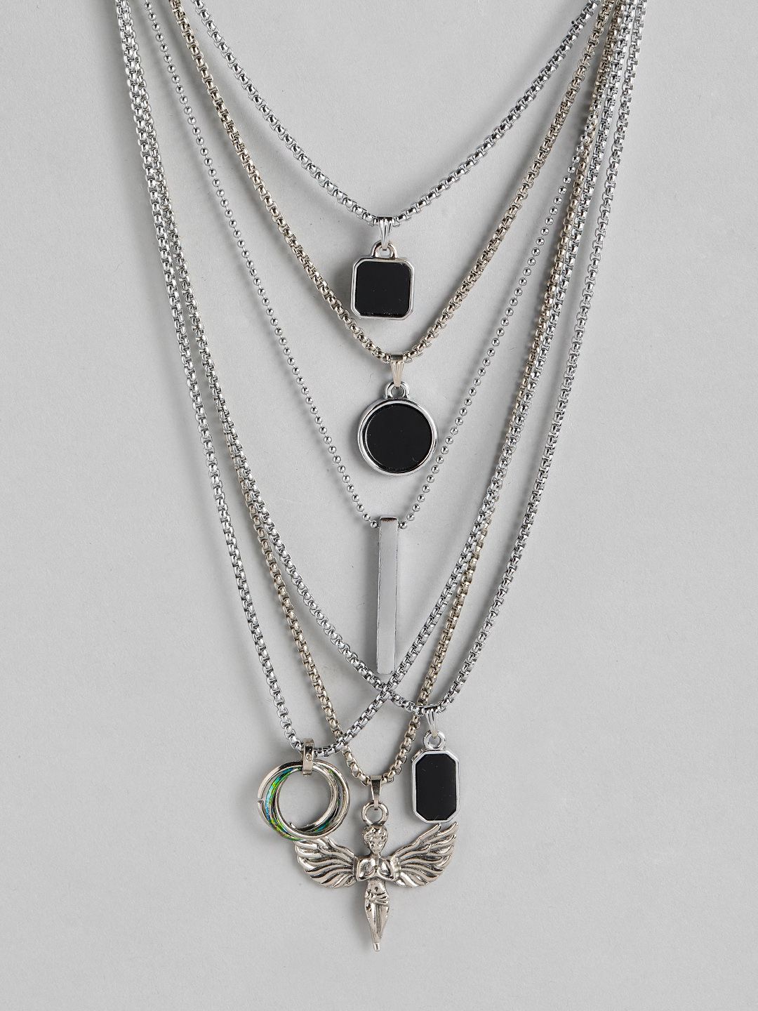 PARIS HAMILTON Set of 6 Silver-Plated Pendant with Chain