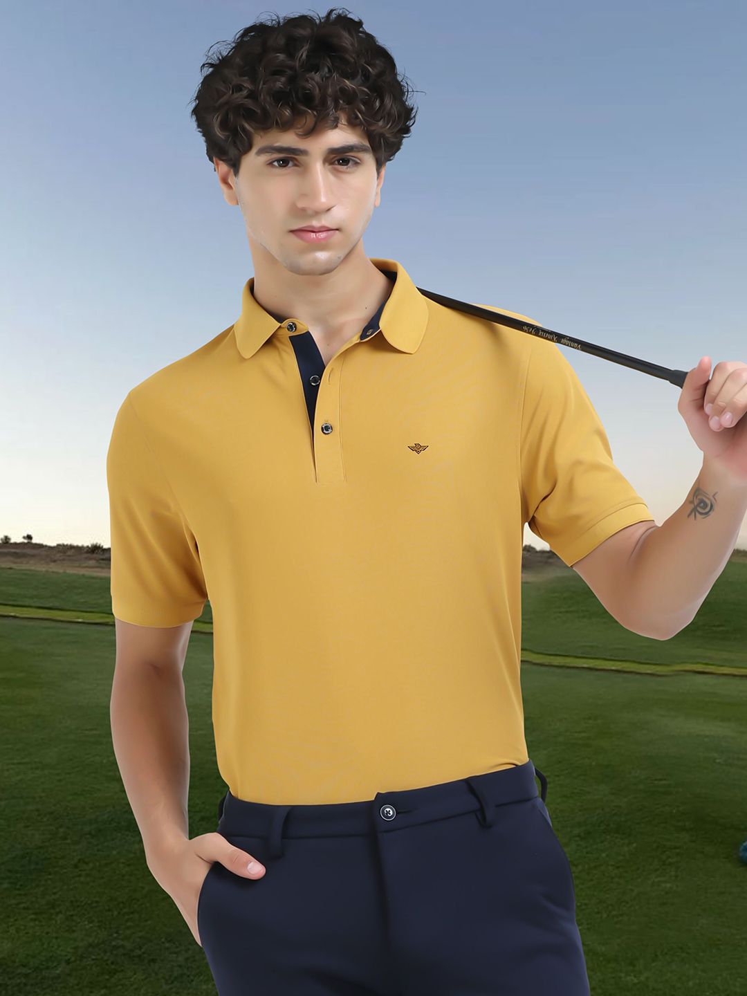 STELLERS Men Regular Fit Polo Collar T-shirt