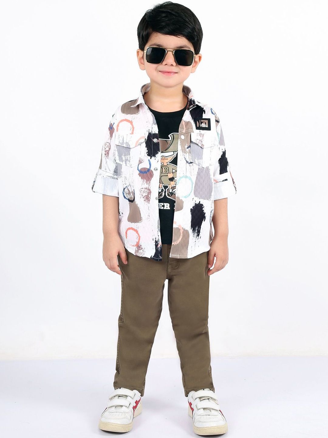 Bad Boys Boys Printed Shirt With T-Shirt & Trousers Pants Clothing Set