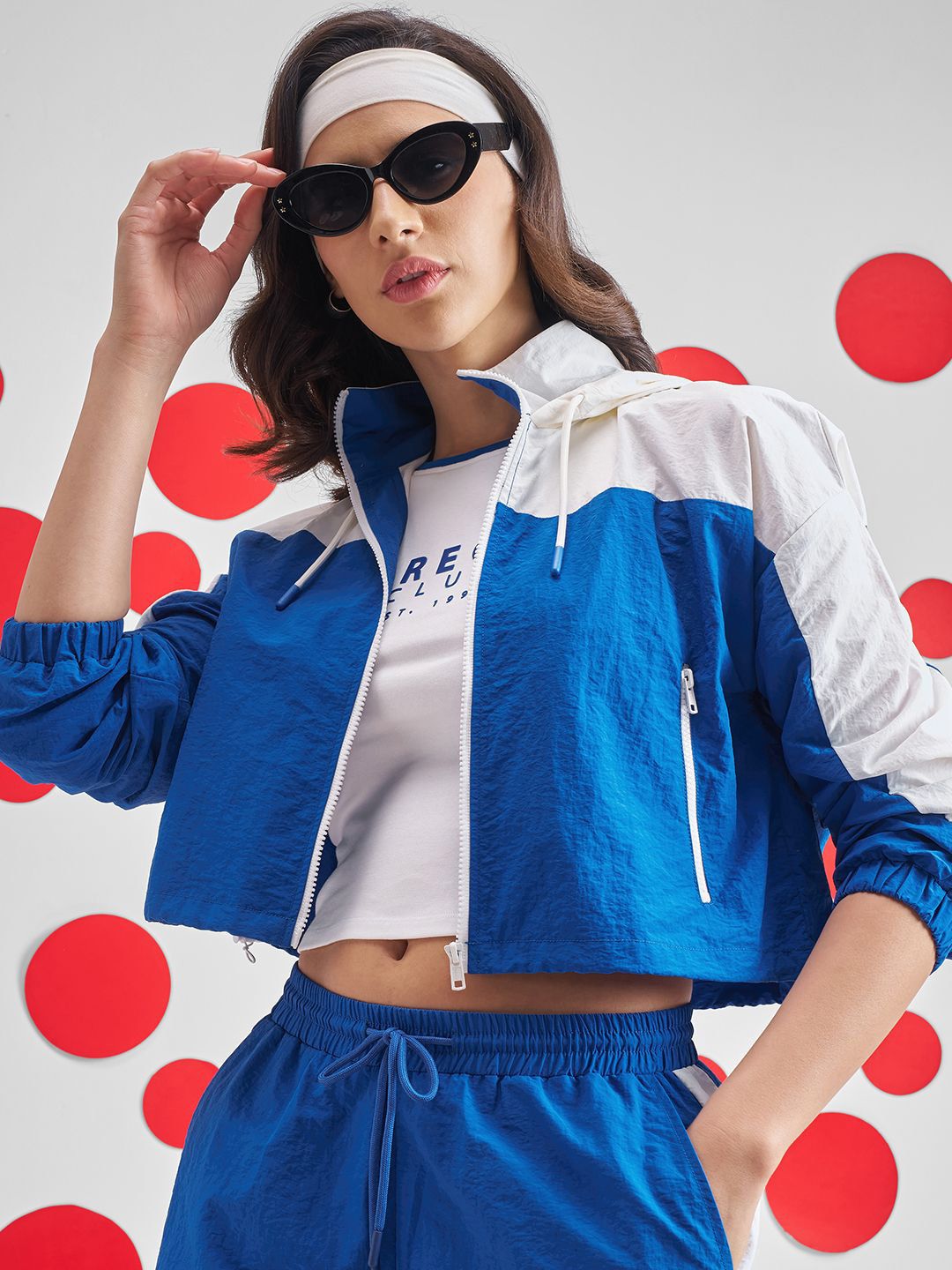 Street By Tokyo Talkies Women Hooded Colourblocked Tailored Jacket
