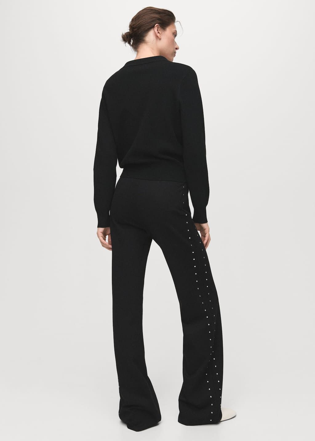 Rhinestones High-Rise Straight Leggings