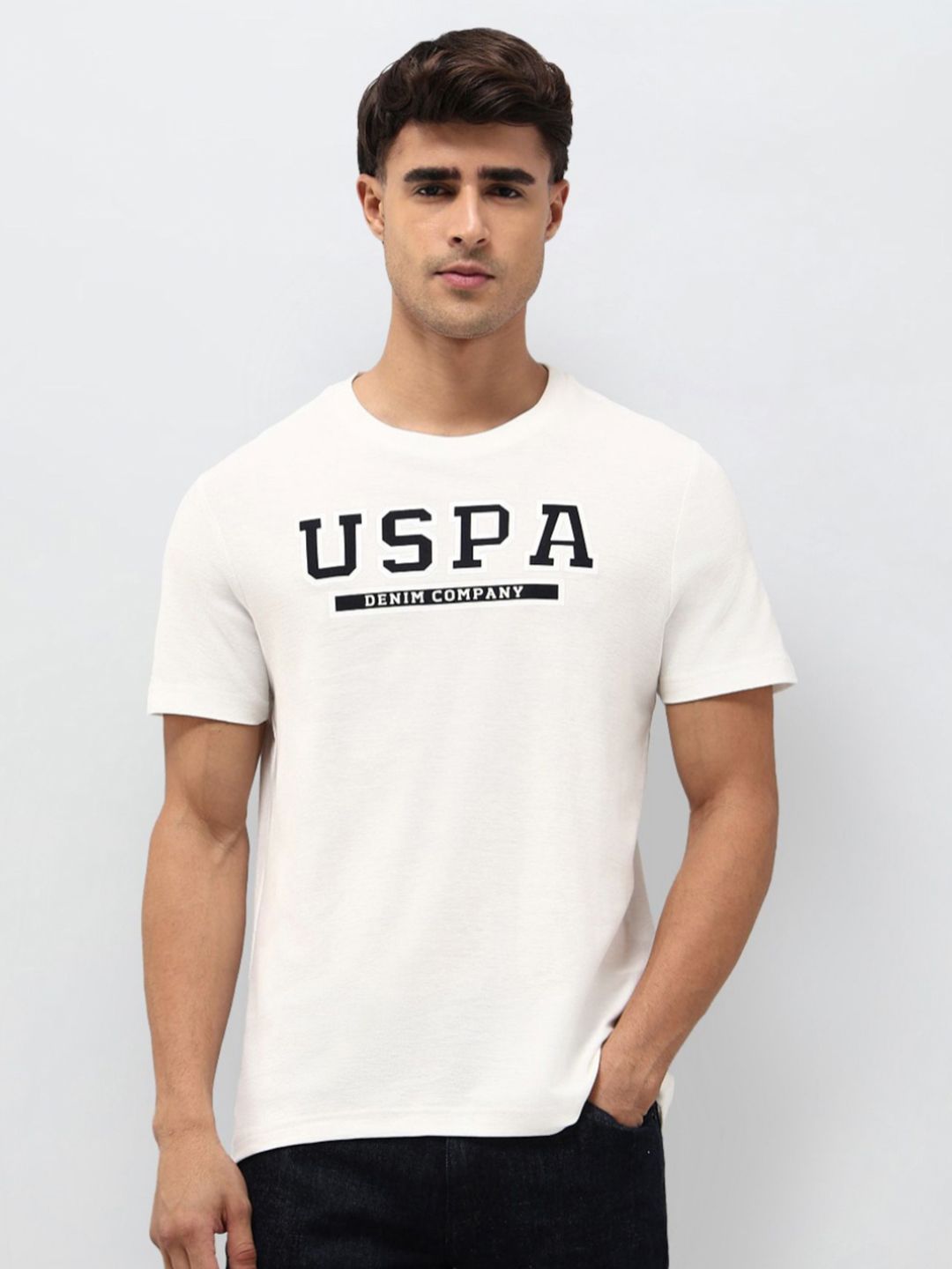 U.S. Polo Assn. Denim Co. Brand Logo Printed Pure Cotton T-shirt