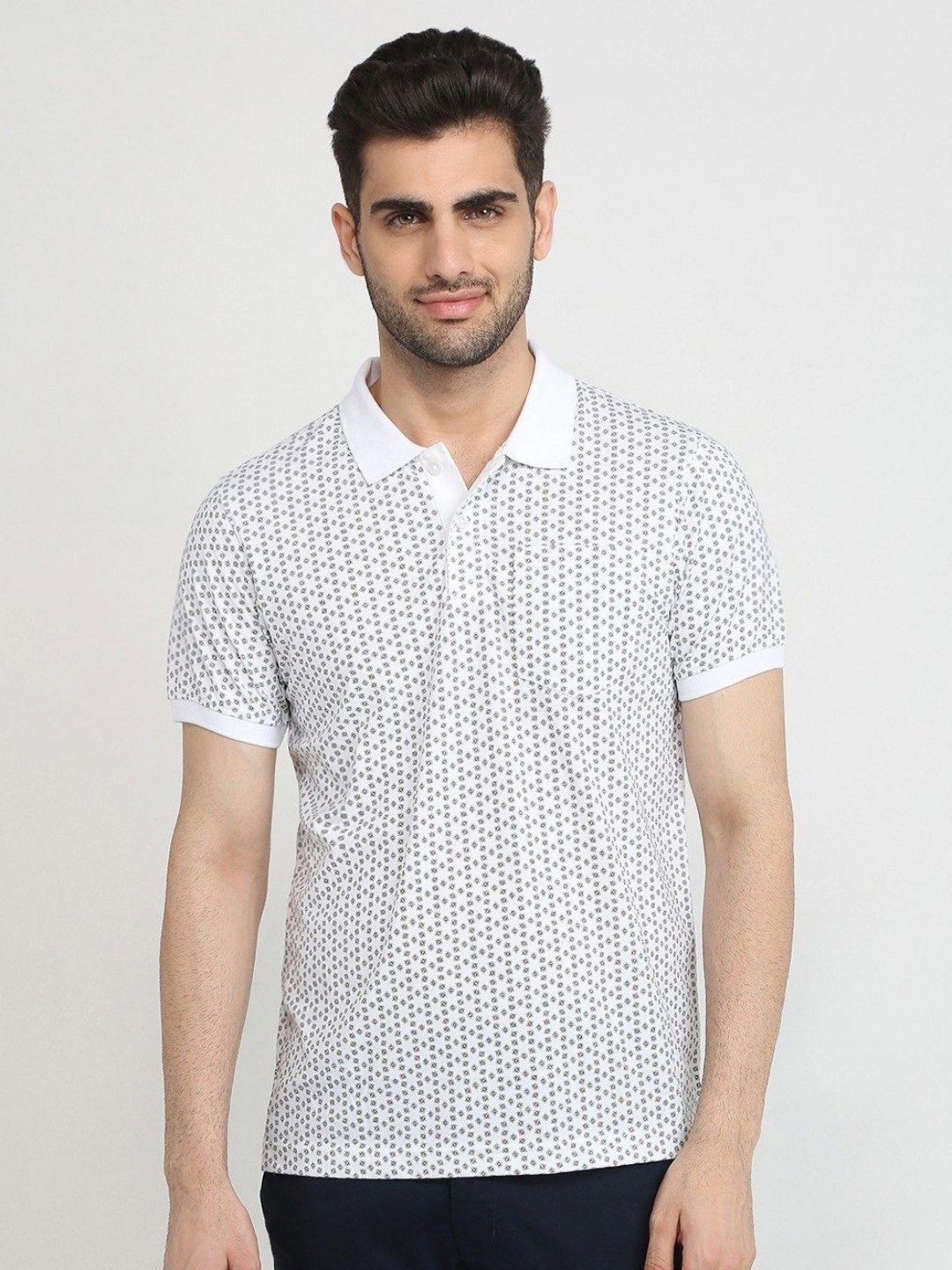 Parx Parx Men Geometric Printed Polo Collar T-shirt