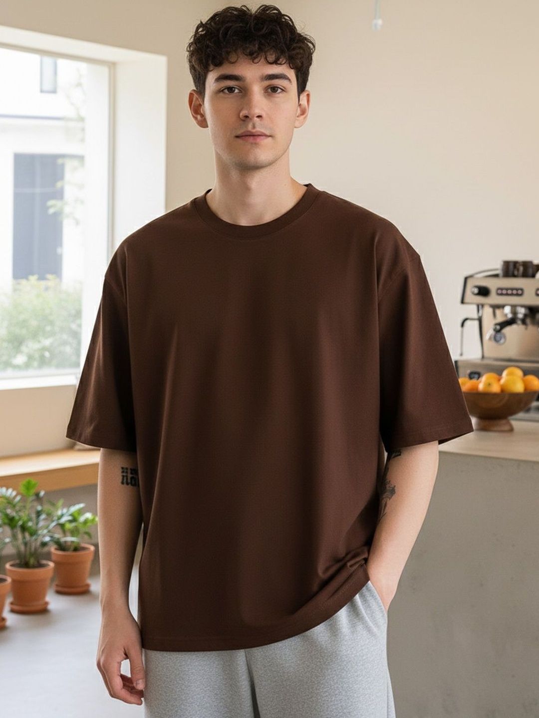 Moda Rapido Drop-Shoulder Sleeves Oversized T-shirt