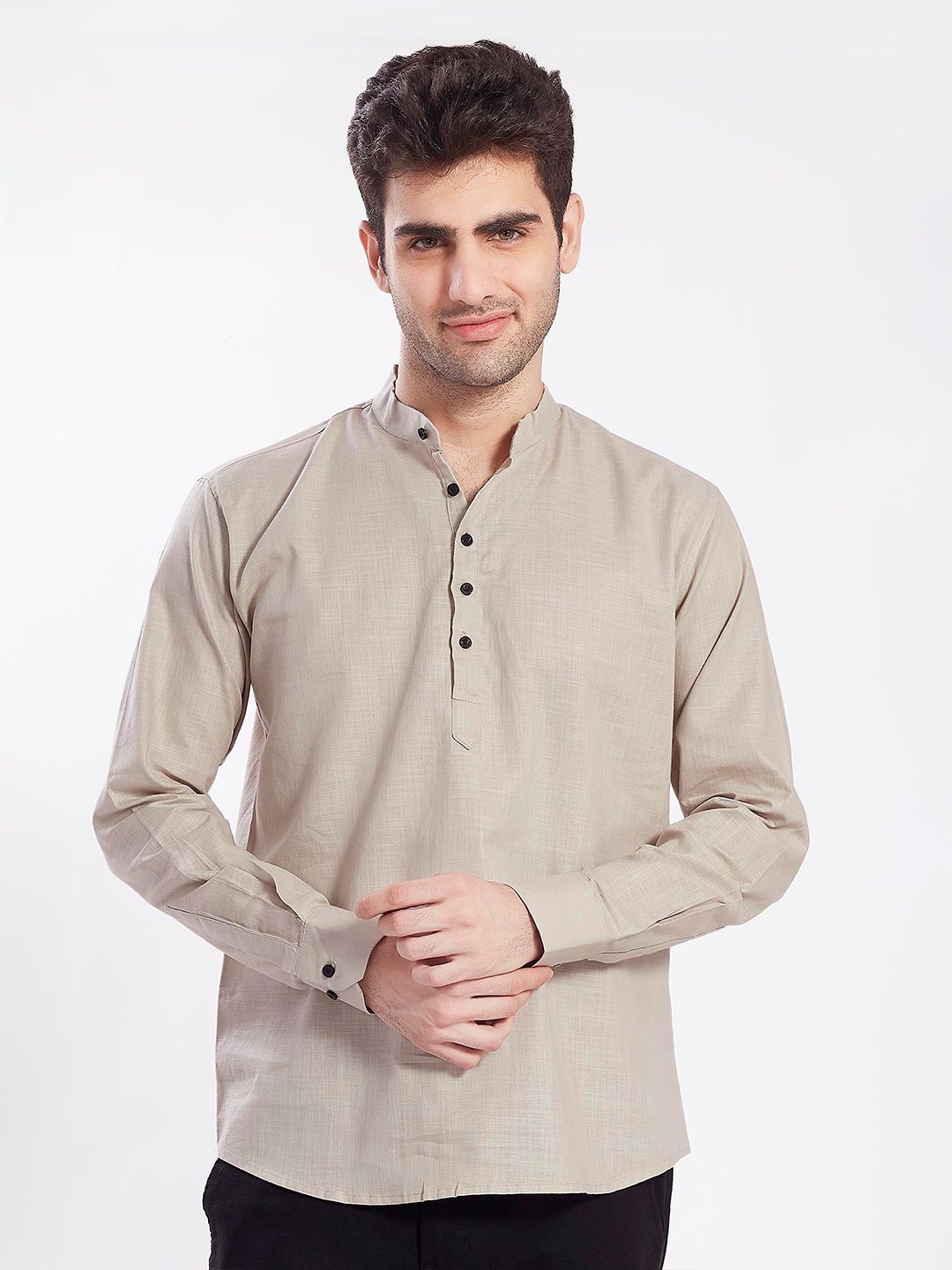 DIVISIVE Band Collar Straight Kurta