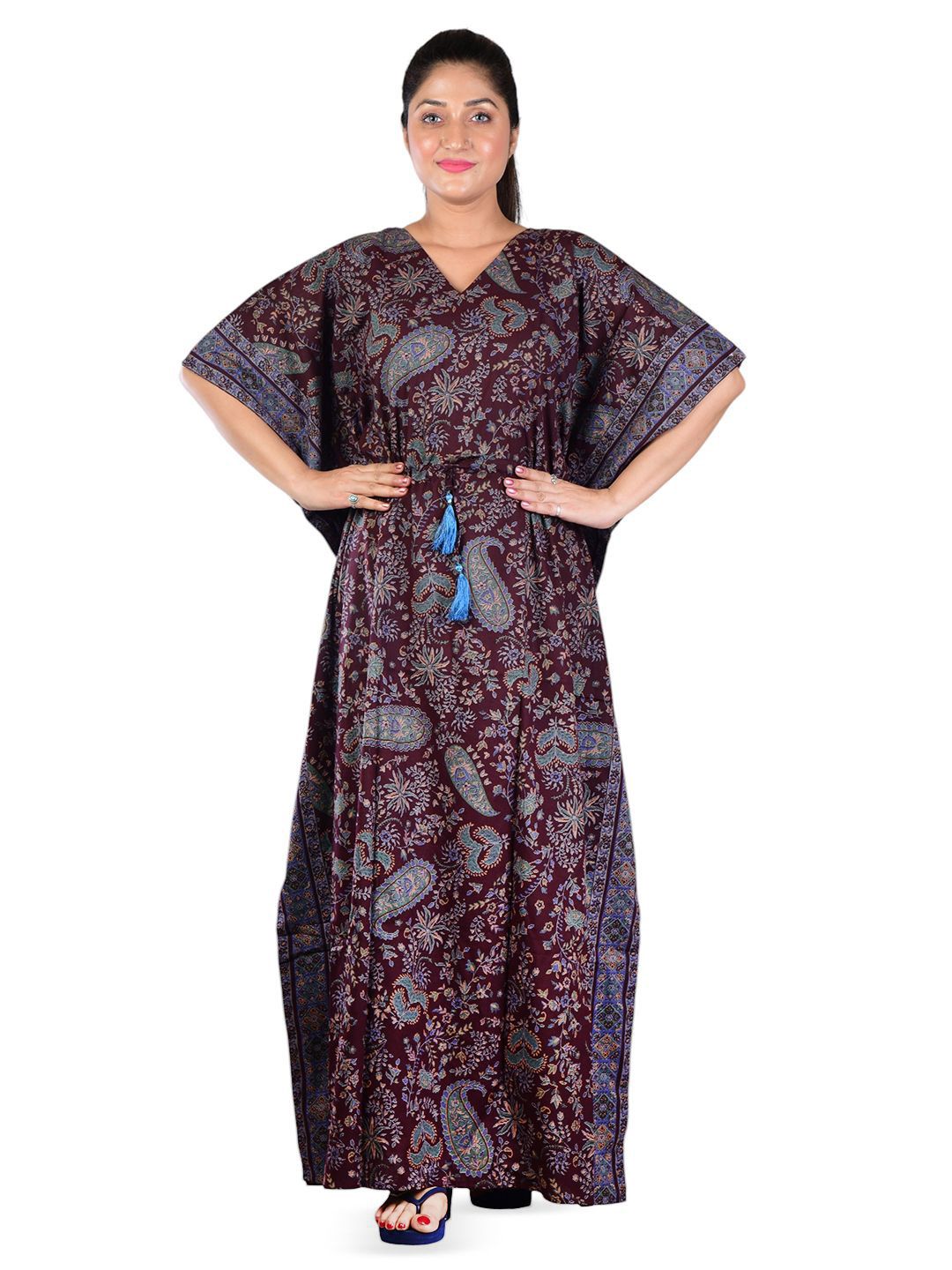 BELLAMY Women Paisley Printed Maxi Nightdress