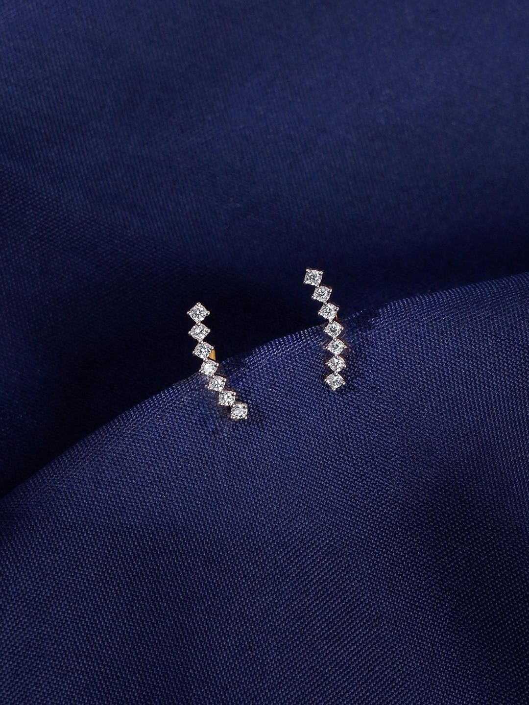 GIVA Women 18Kt Gold Stud Earrings With 0.2 Carat Lab Grown Diamond-0.9 gms
