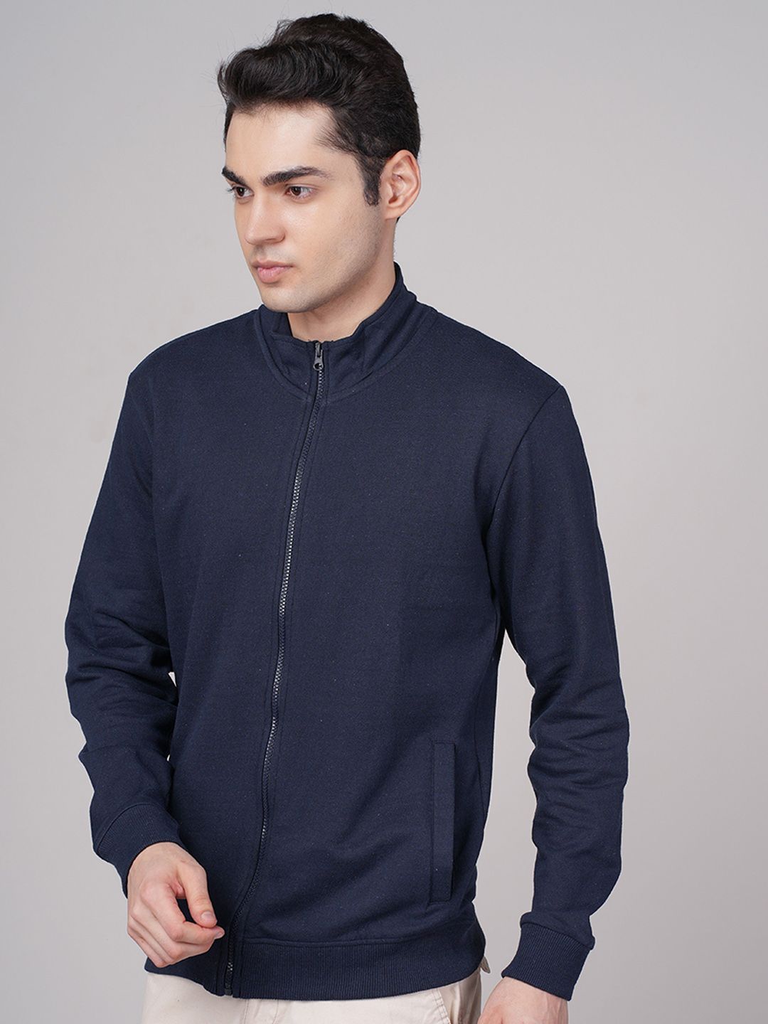 OUTLAWS Stand Collar Bomber Jacket With Zip Detail